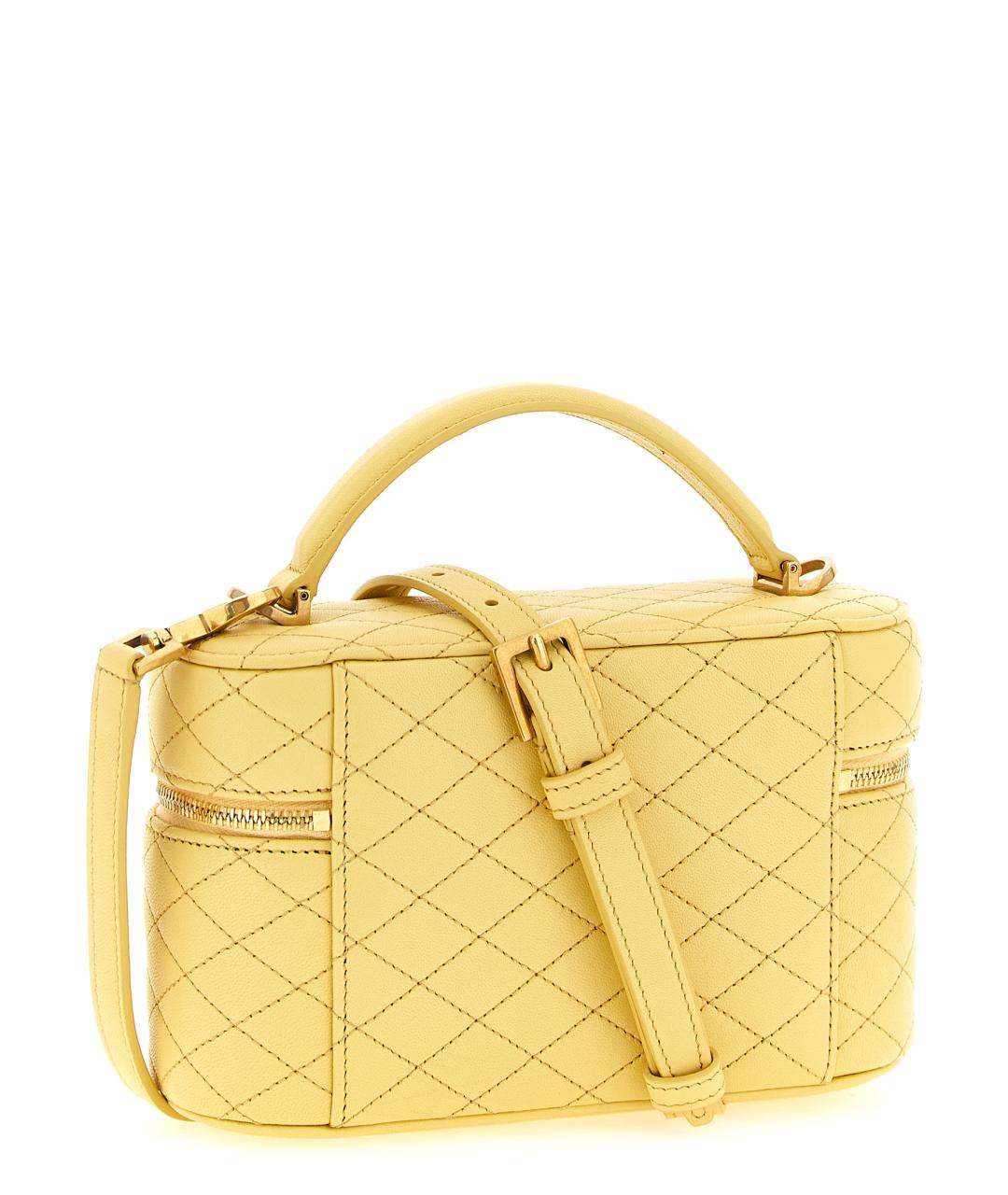 SAINT LAURENT Желтая кожаная сумка через плечо, фото 2