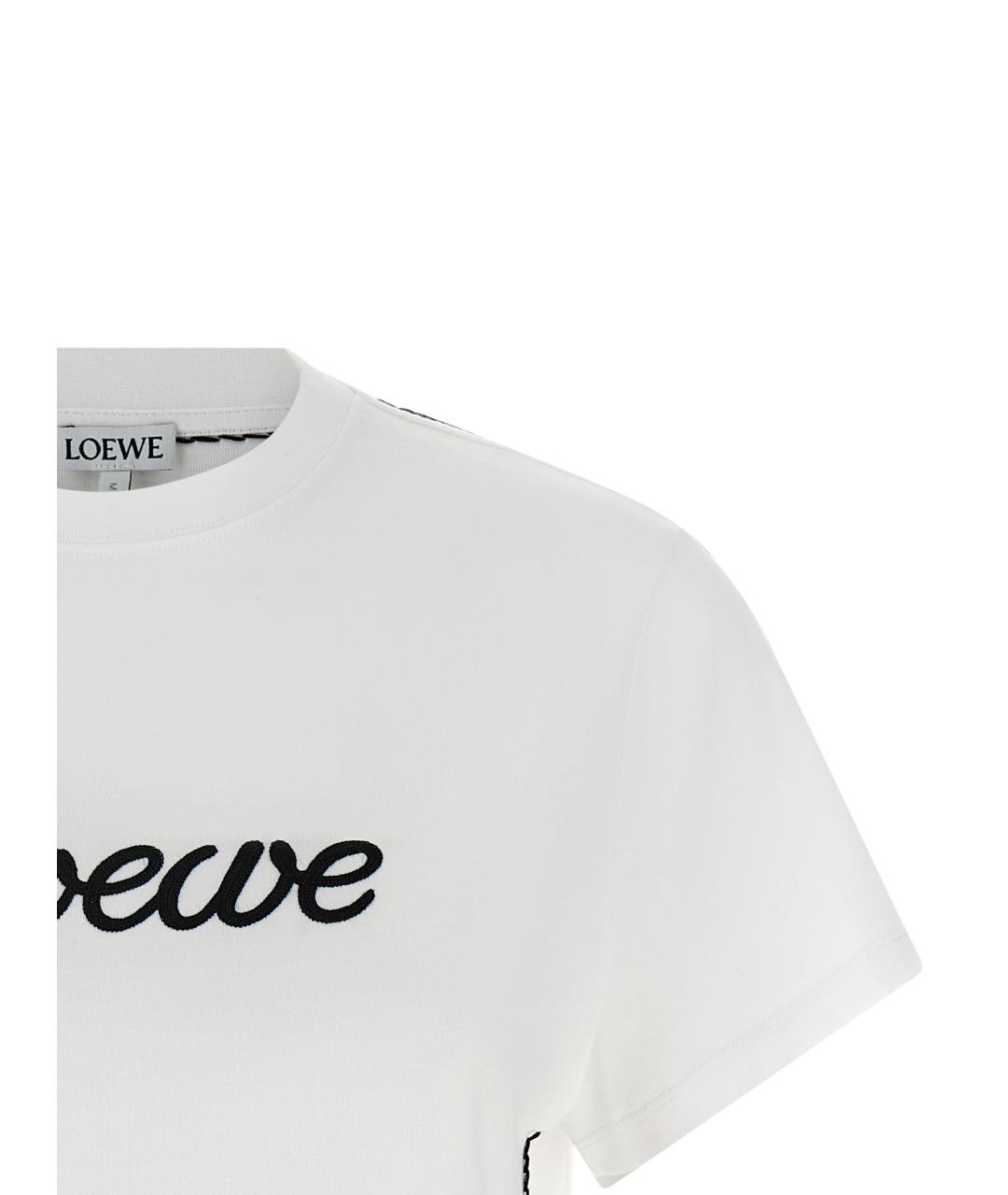 LOEWE Белая хлопковая футболка, фото 3