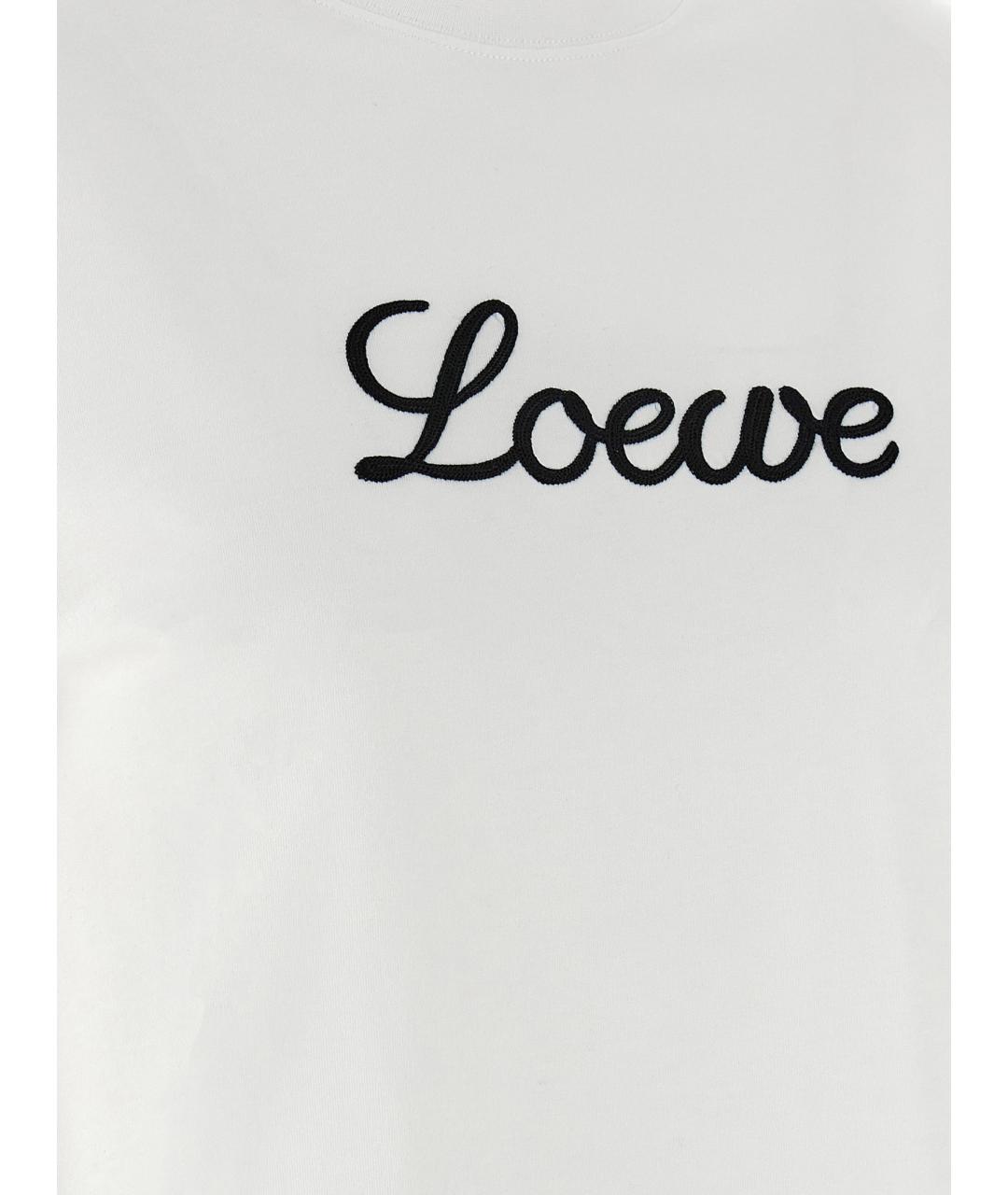 LOEWE Белая хлопковая футболка, фото 4