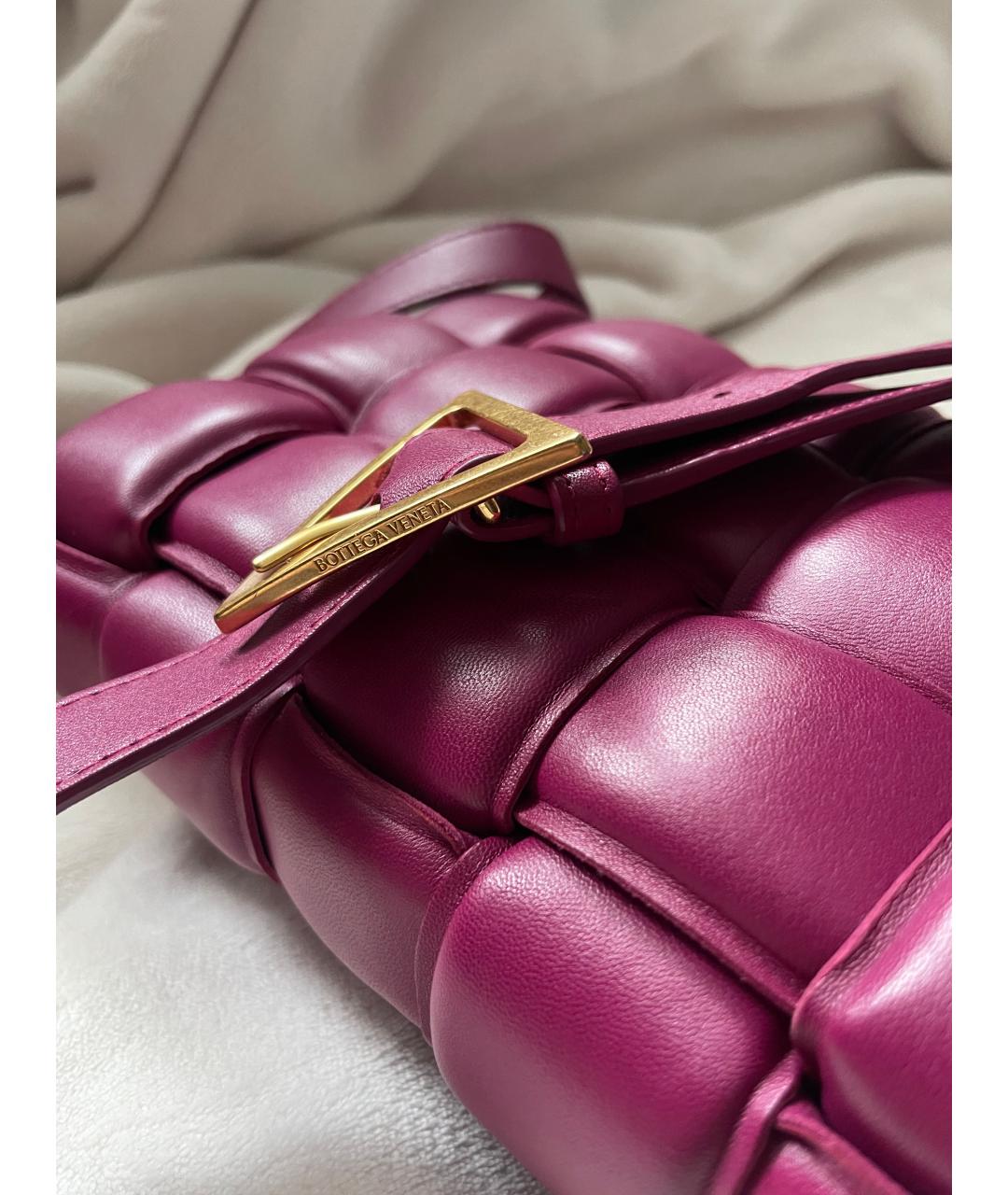 BOTTEGA VENETA Бордовая кожаная сумка через плечо, фото 4