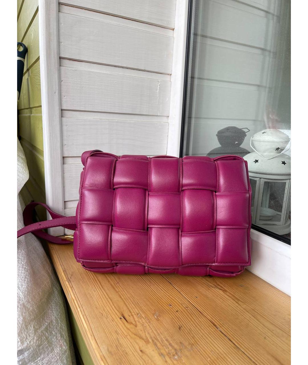 BOTTEGA VENETA Бордовая кожаная сумка через плечо, фото 7