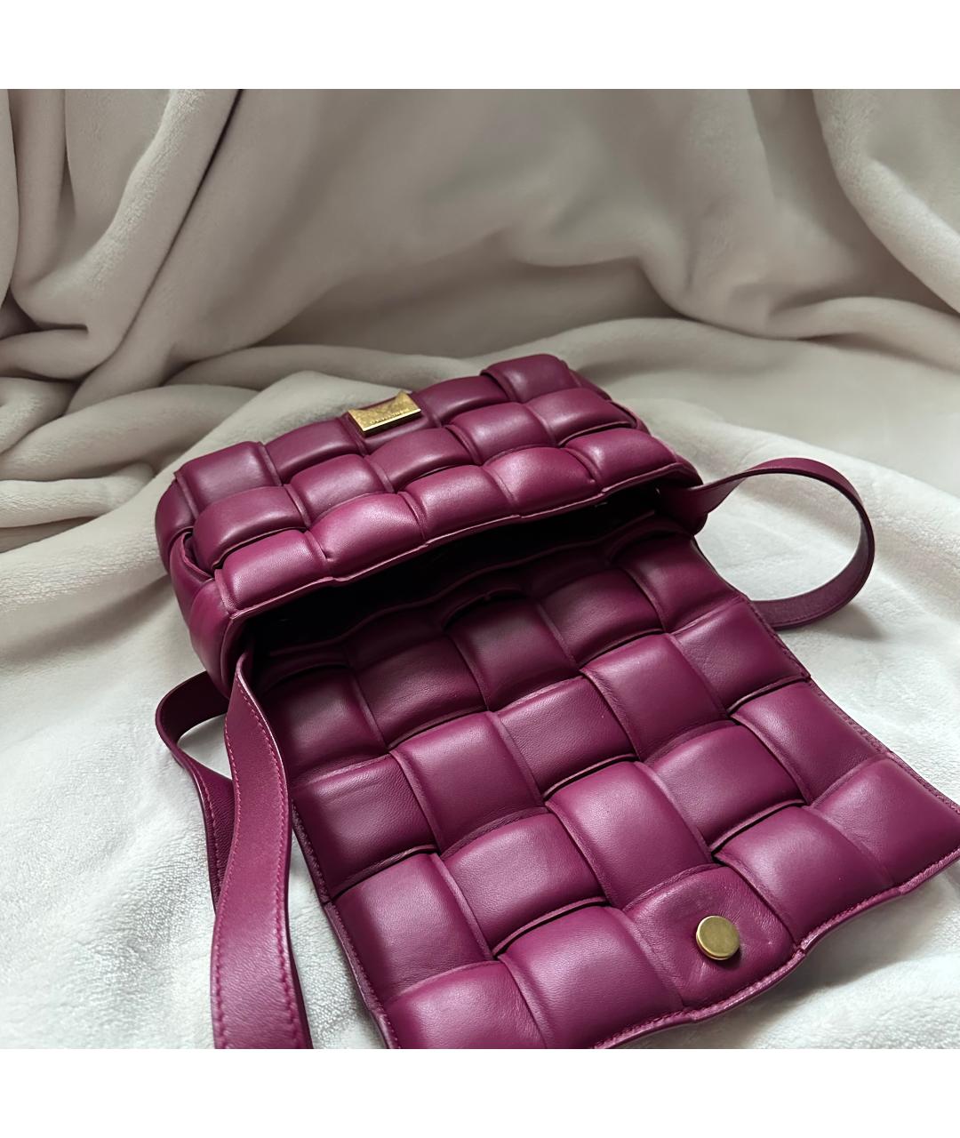 BOTTEGA VENETA Бордовая кожаная сумка через плечо, фото 3