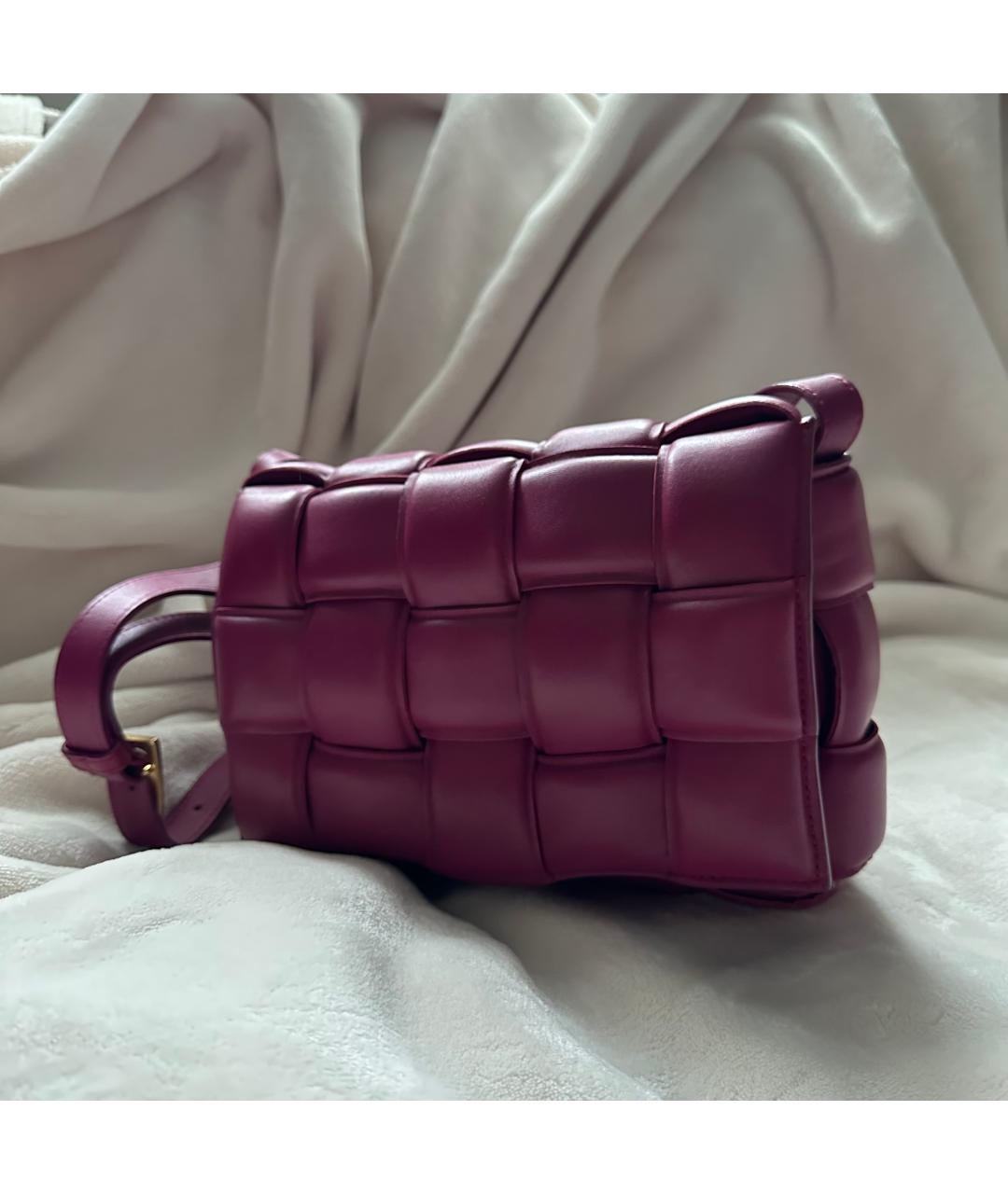 BOTTEGA VENETA Бордовая кожаная сумка через плечо, фото 2