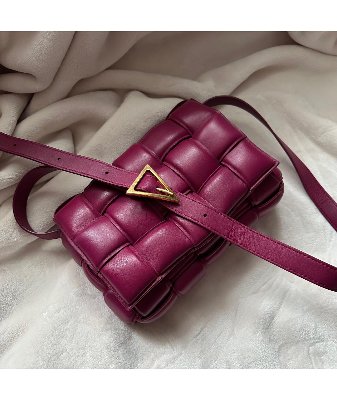 BOTTEGA VENETA Бордовая кожаная сумка через плечо, фото 6