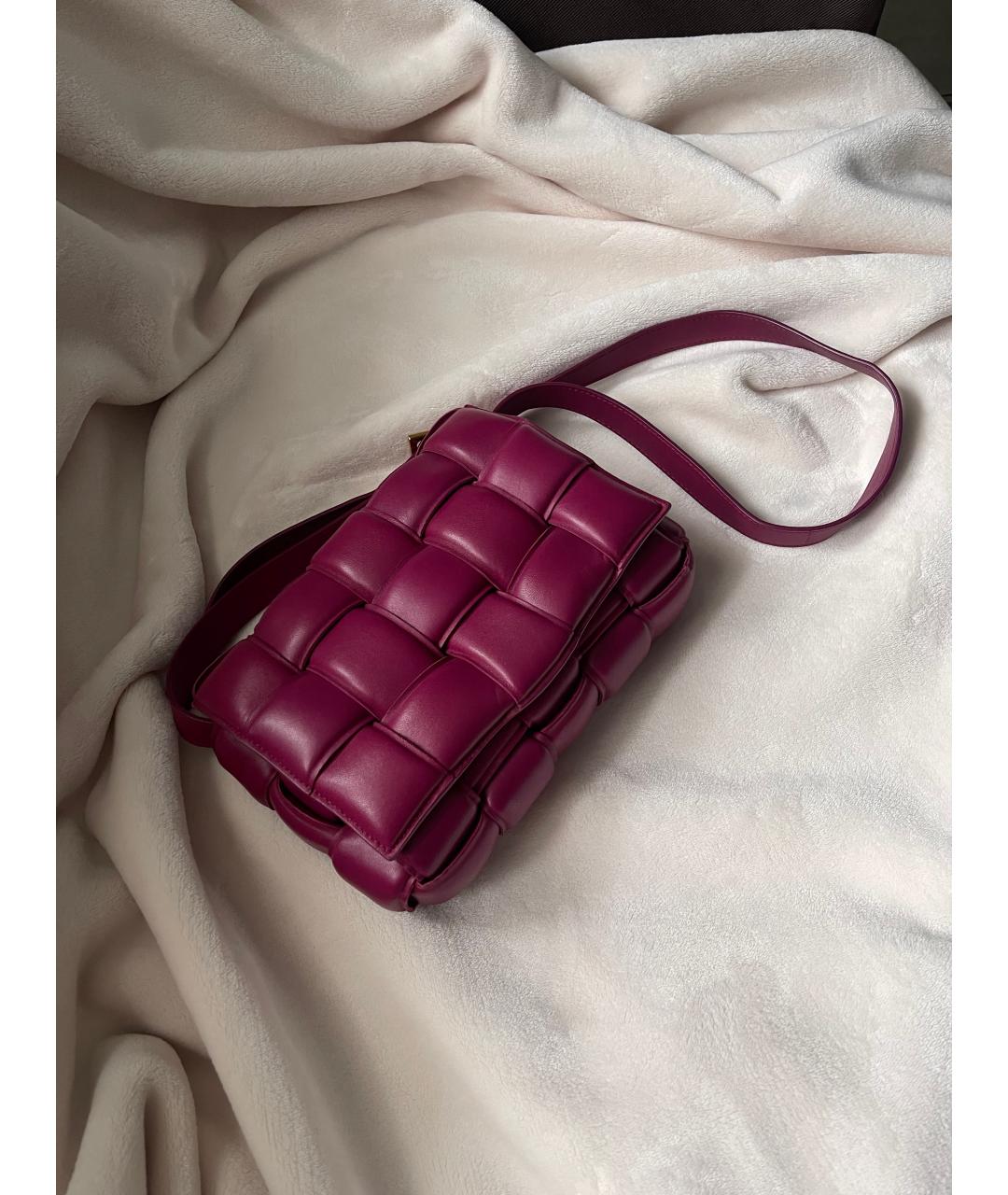 BOTTEGA VENETA Бордовая кожаная сумка через плечо, фото 5