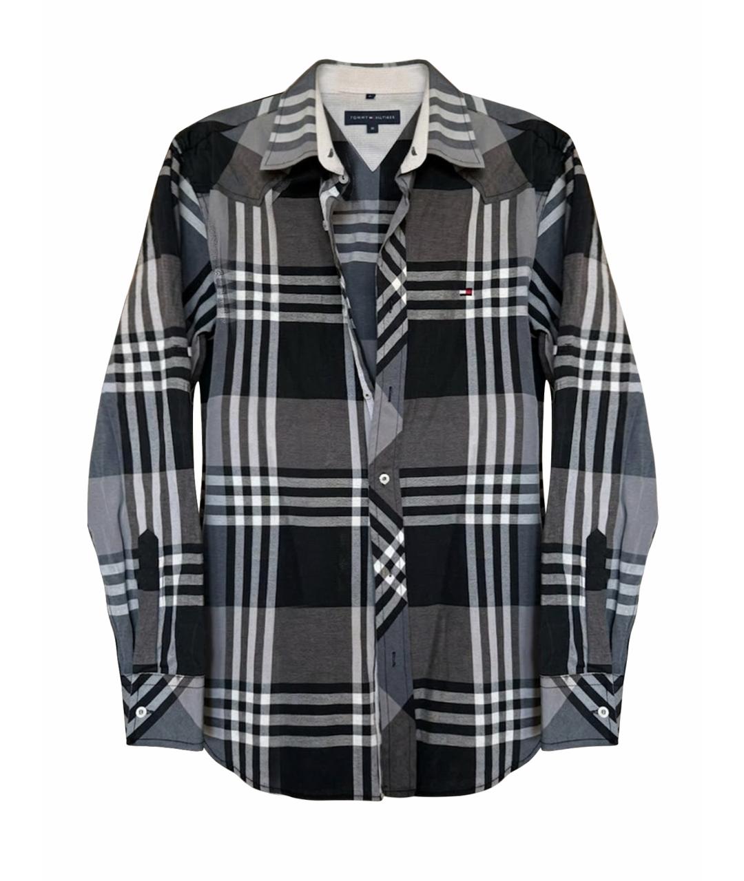 TOMMY HILFIGER Антрацитовая хлопковая кэжуал рубашка, фото 1