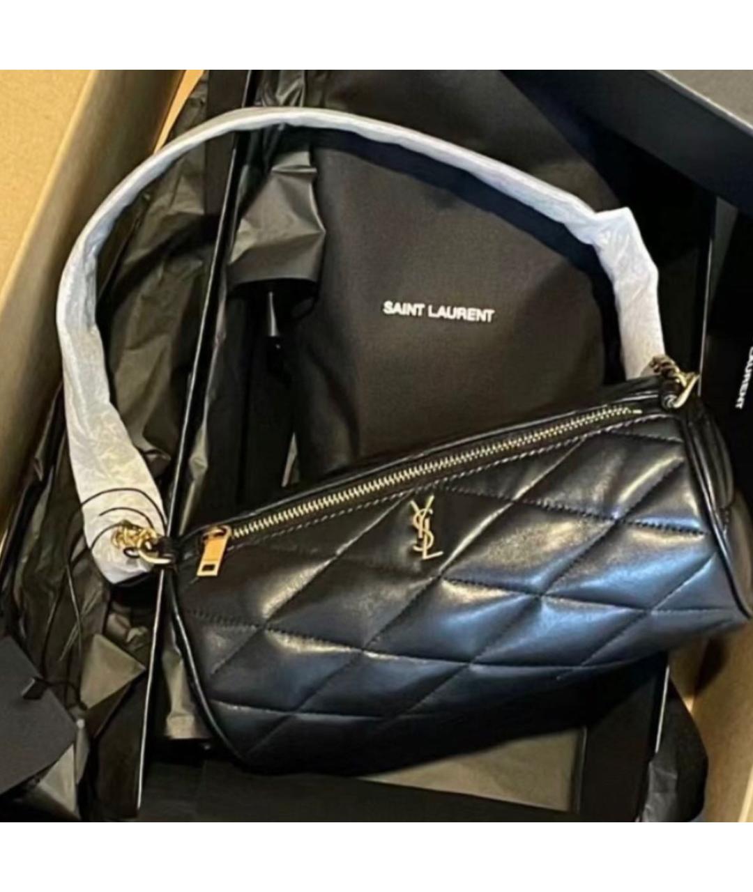 SAINT LAURENT Черная кожаная сумка через плечо, фото 8