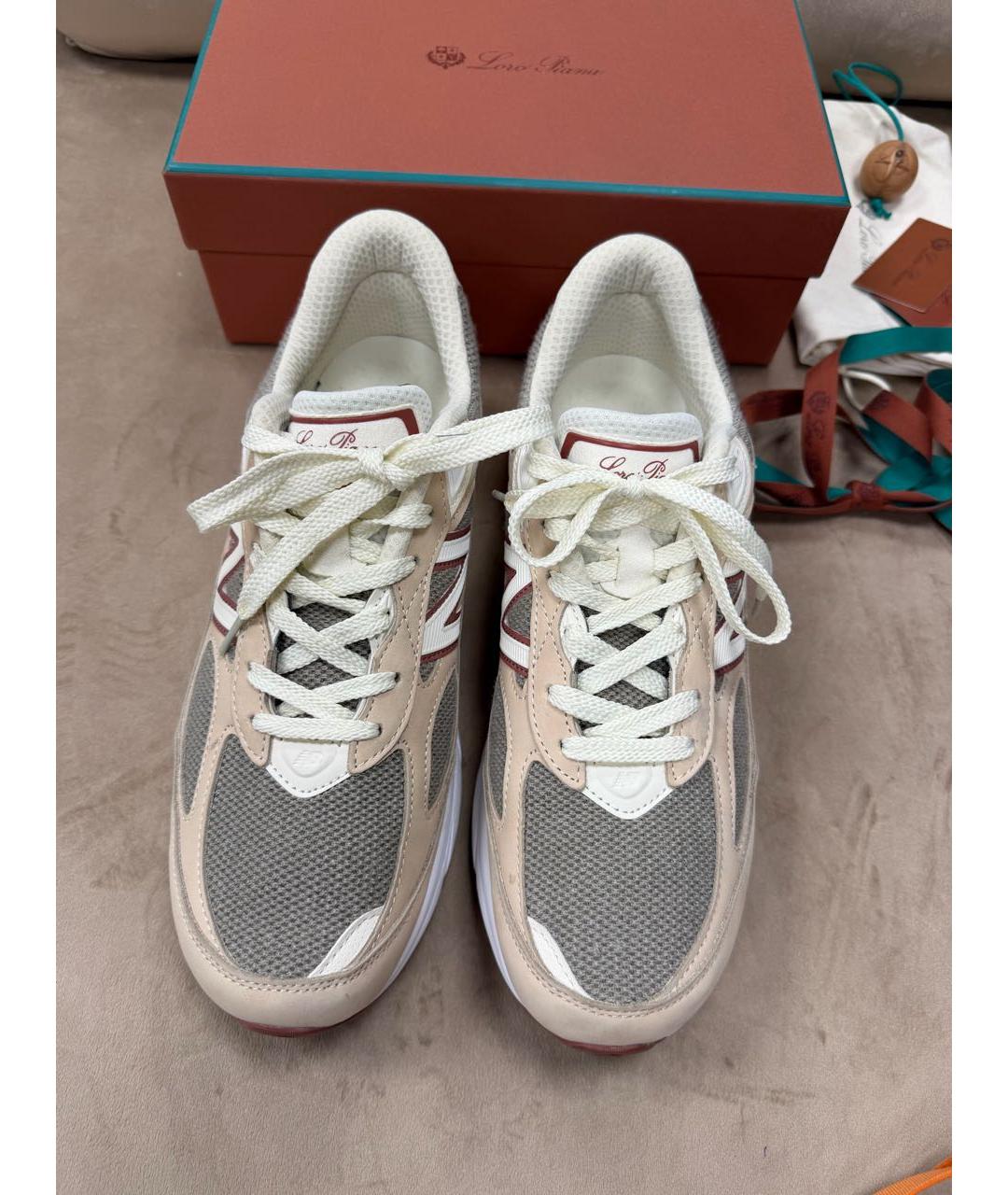 LORO PIANA Бежевые низкие кроссовки / кеды, фото 2