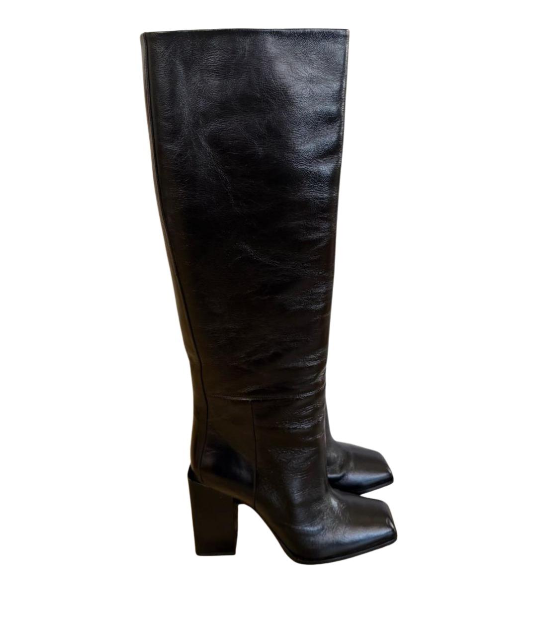 SAINT LAURENT Черные кожаные сапоги, фото 1