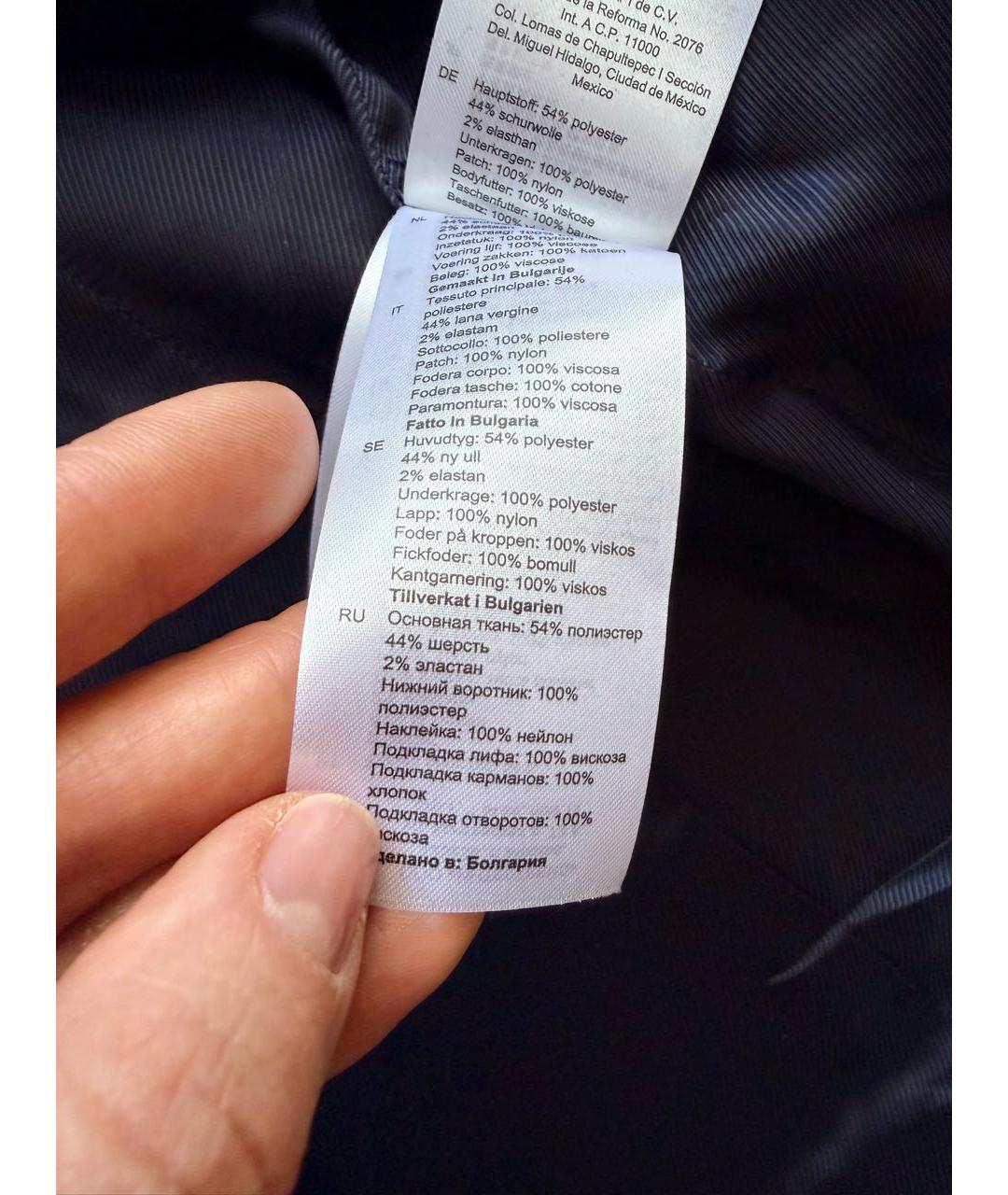 SANDRO Темно-синий шерстяной жакет/пиджак, фото 5