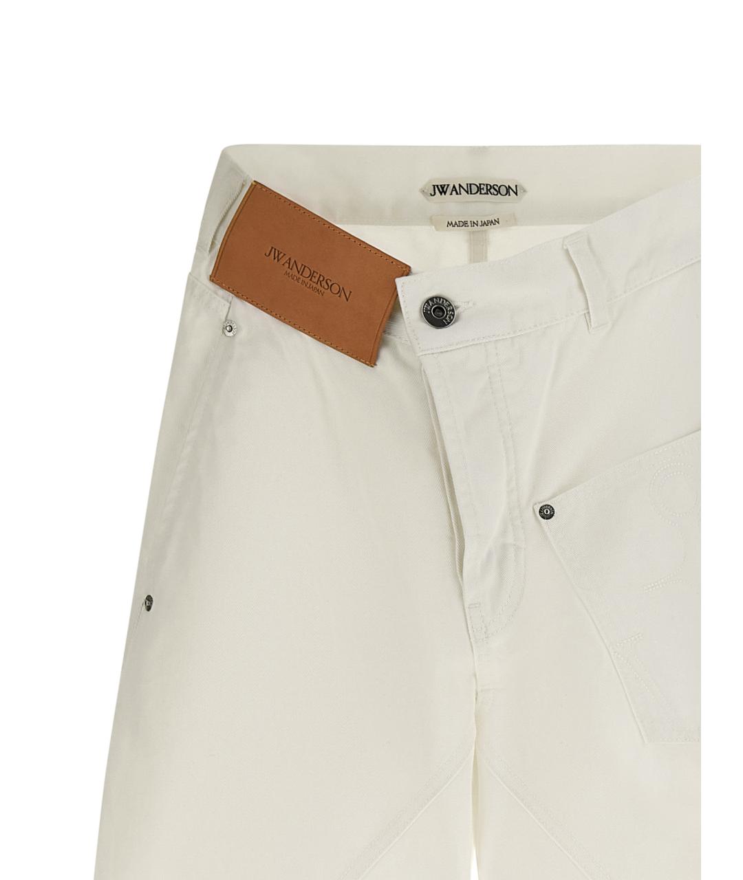 J.W.ANDERSON Белые хлопковые прямые джинсы, фото 2