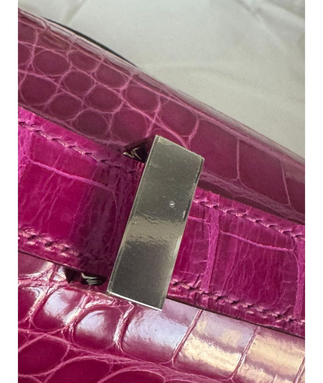 HERMES Розовая сумка через плечо из экзотической кожи, фото 6