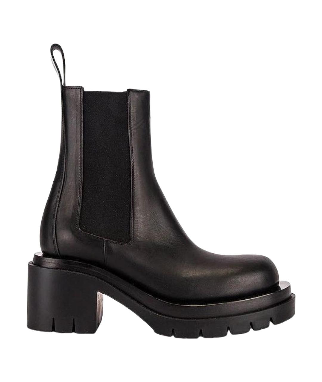 BOTTEGA VENETA Черные кожаные ботильоны, фото 1