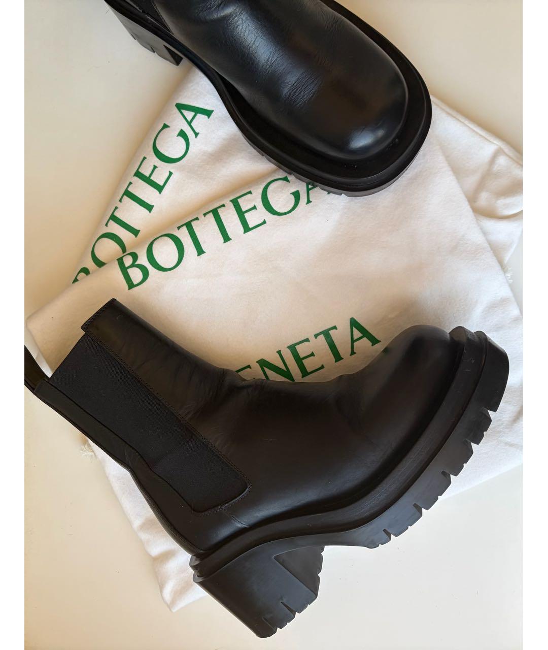 BOTTEGA VENETA Черные кожаные ботильоны, фото 2