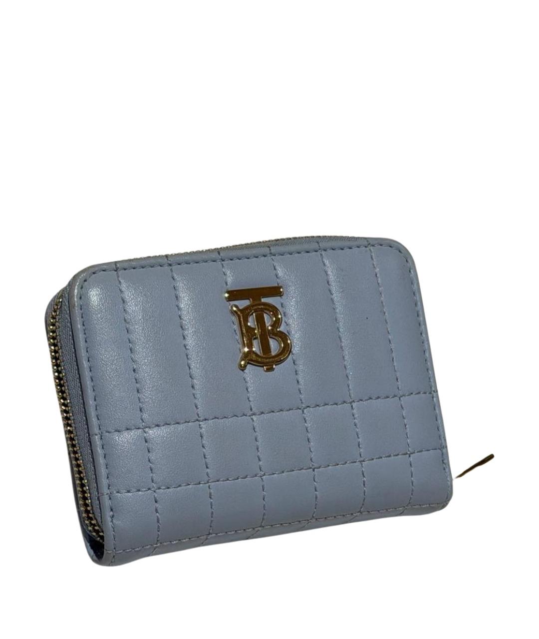 BURBERRY Голубой кожаный кошелек, фото 1