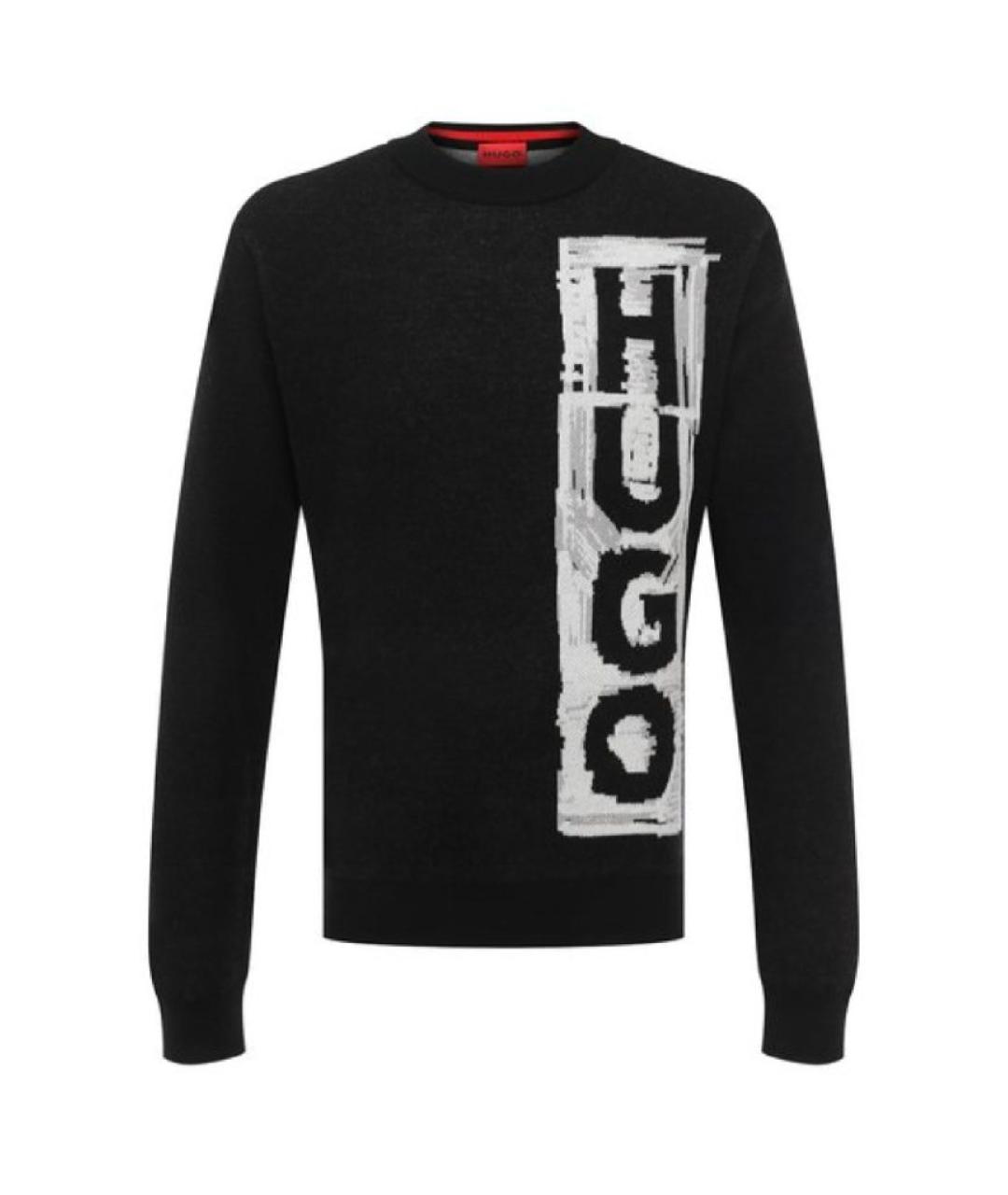 HUGO Черный хлопковый джемпер / свитер, фото 1