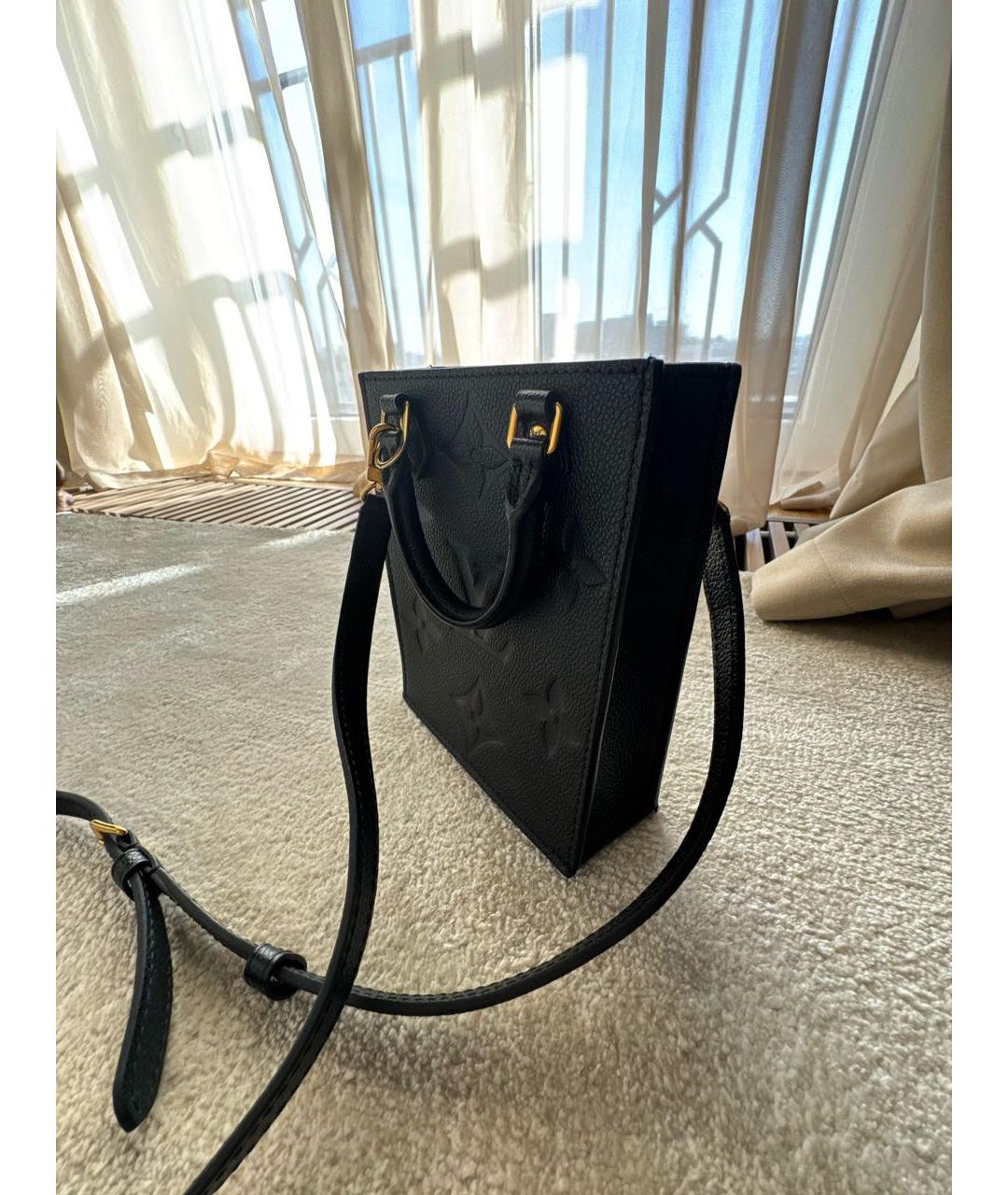 LOUIS VUITTON Черная кожаная сумка через плечо, фото 2