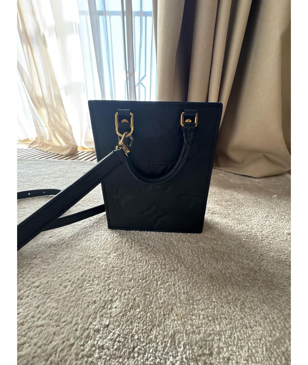 LOUIS VUITTON Черная кожаная сумка через плечо, фото 3