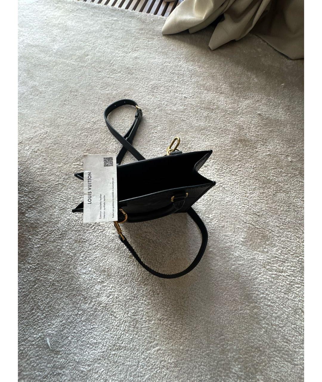 LOUIS VUITTON Черная кожаная сумка через плечо, фото 5
