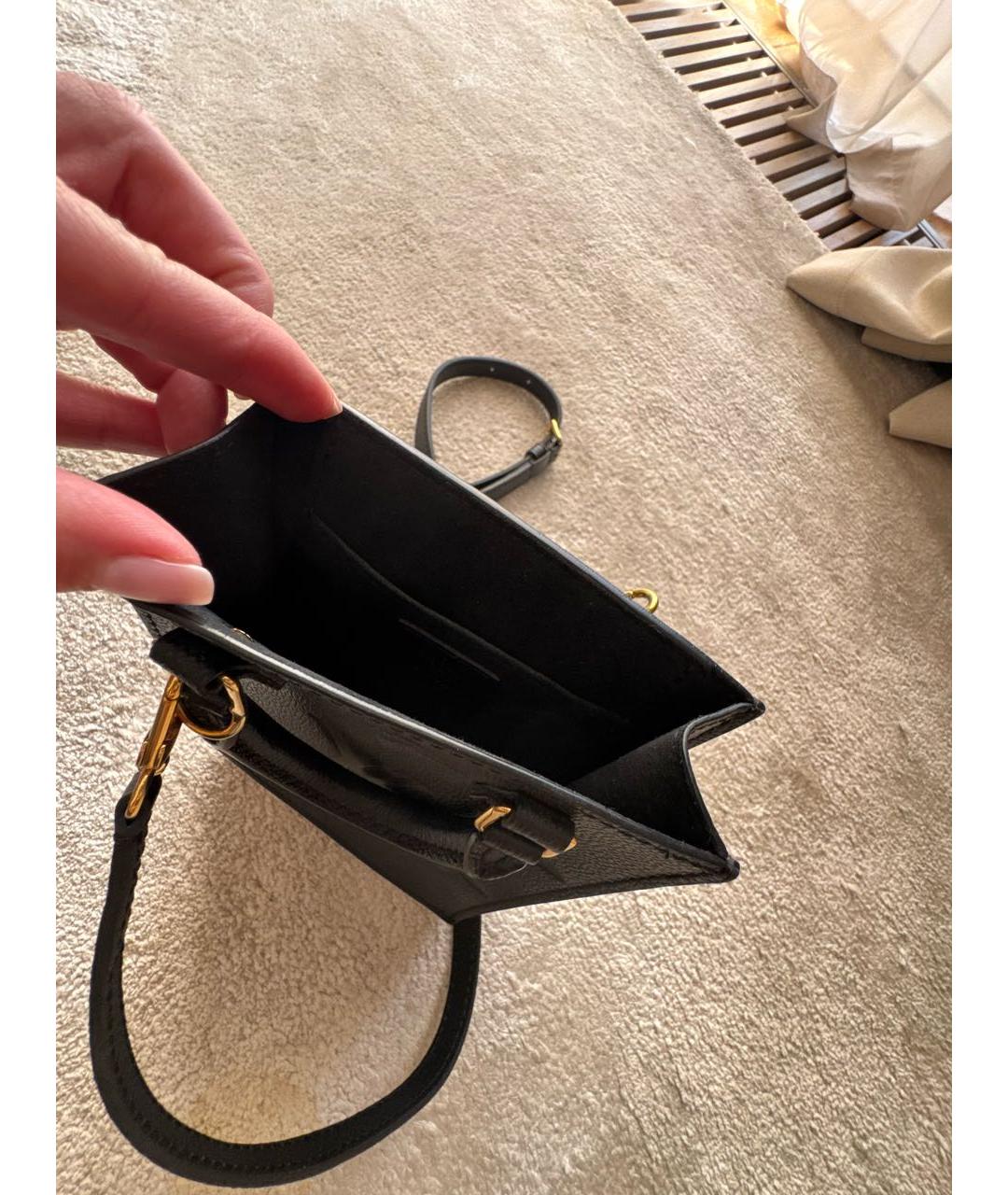 LOUIS VUITTON Черная кожаная сумка через плечо, фото 4