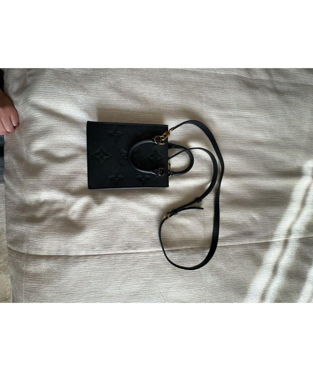 LOUIS VUITTON Черная кожаная сумка через плечо, фото 6
