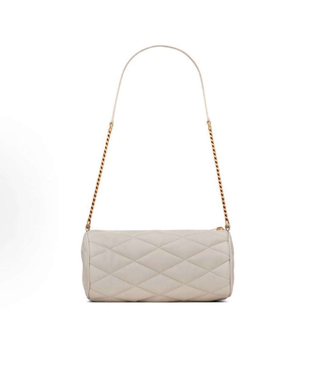 SAINT LAURENT Белая кожаная сумка через плечо, фото 2