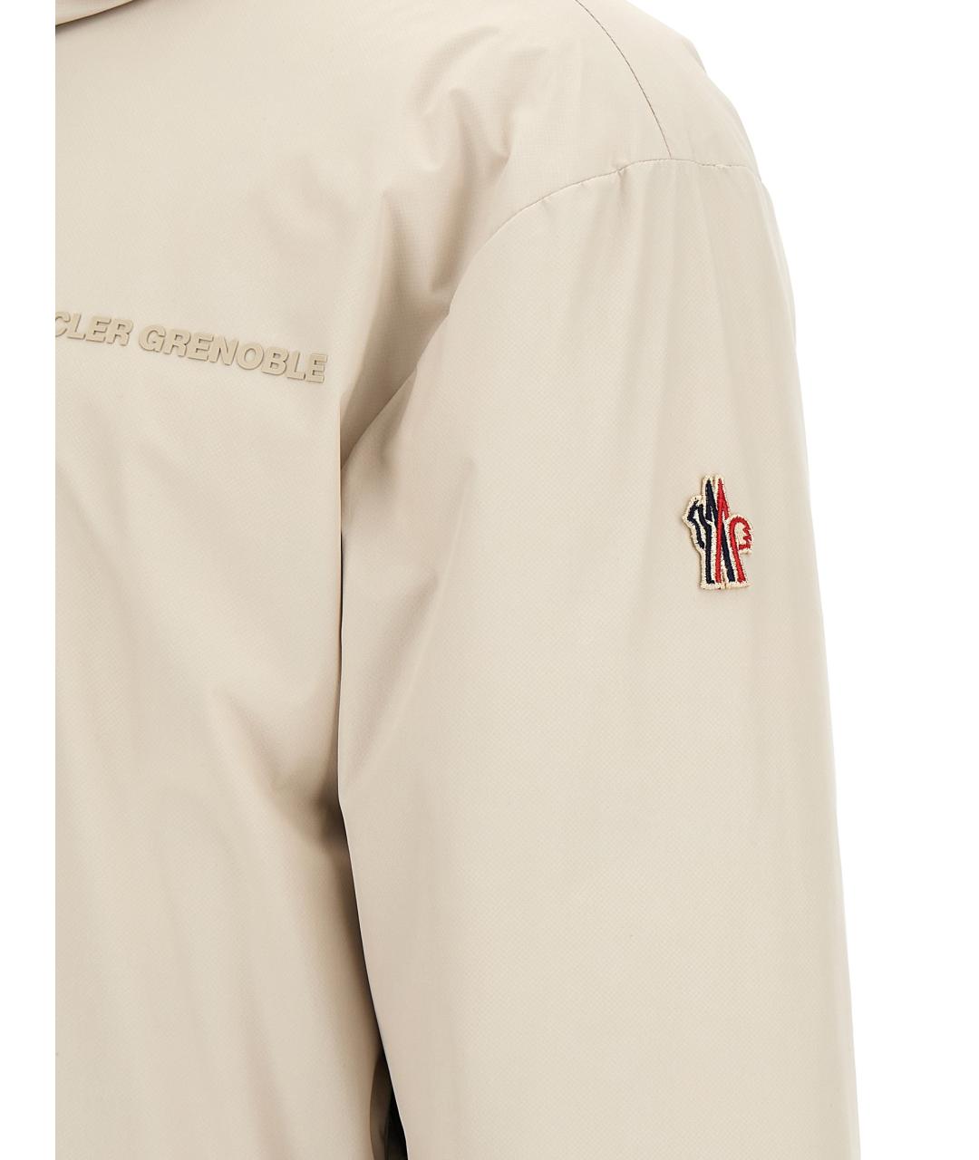 MONCLER GRENOBLE Бежевая полиамидовая куртка, фото 5