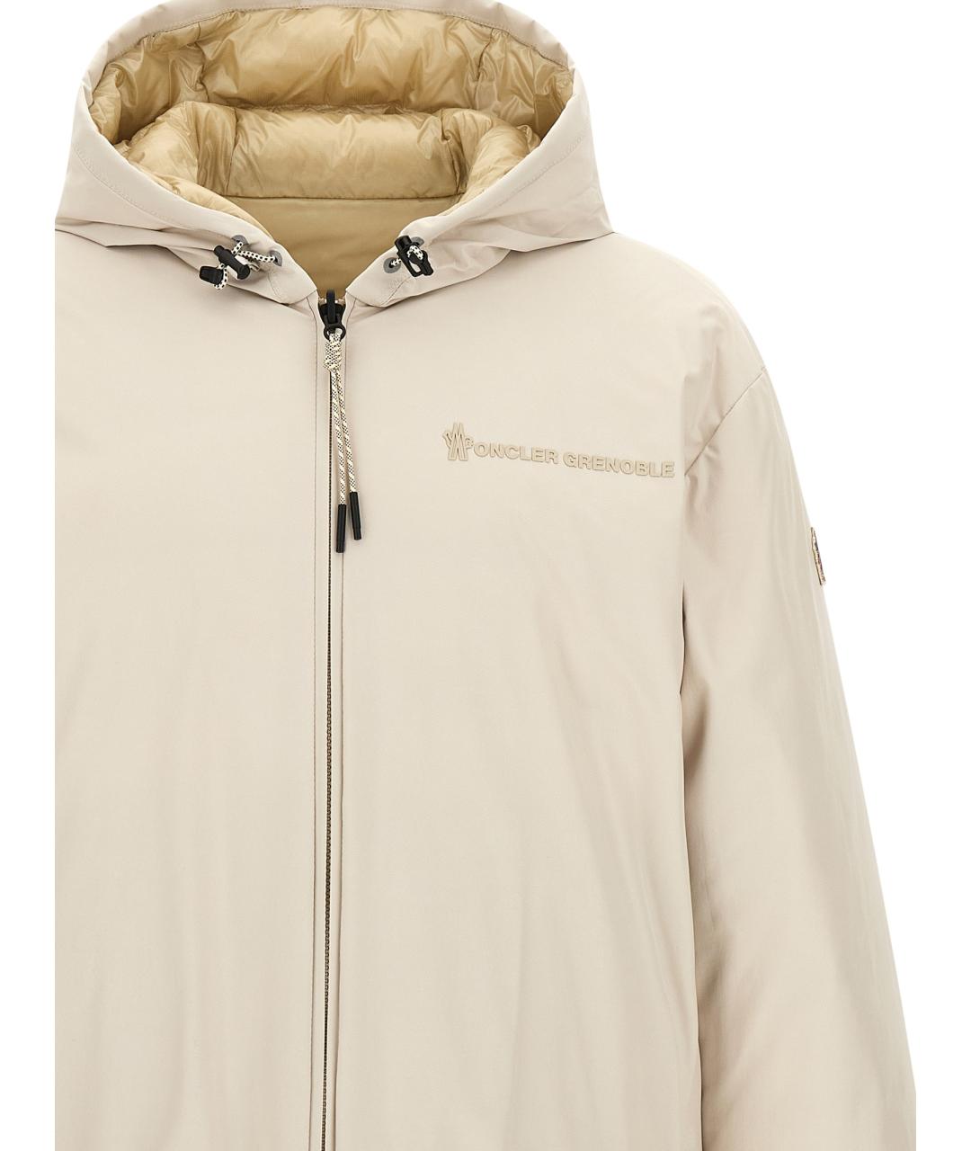 MONCLER GRENOBLE Бежевая полиамидовая куртка, фото 4