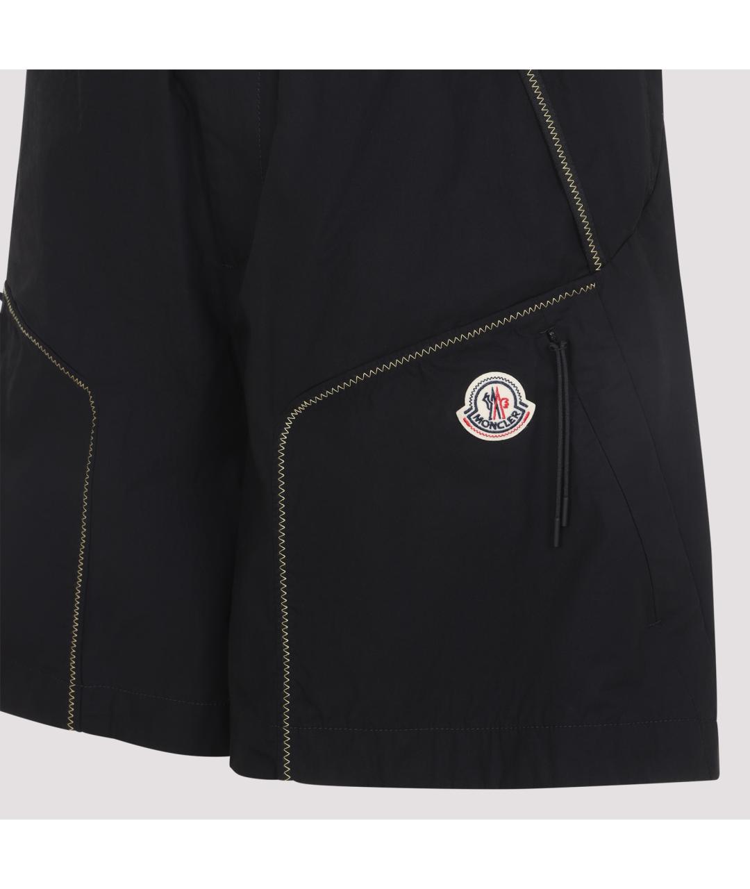 MONCLER Черные хлопковые шорты, фото 3