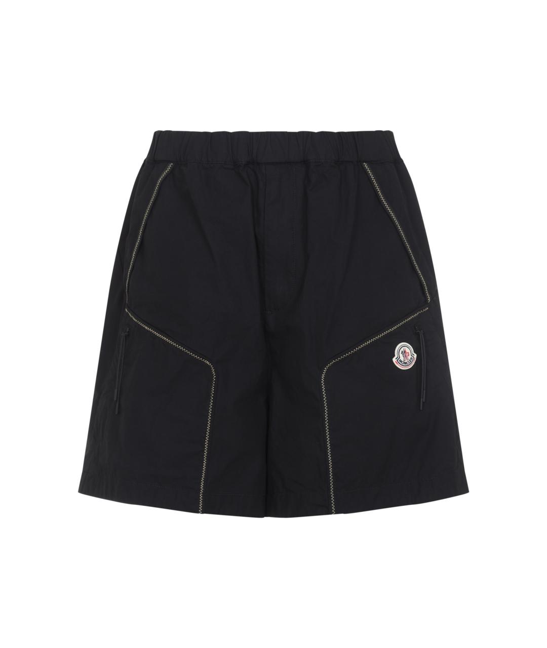 MONCLER Черные хлопковые шорты, фото 1
