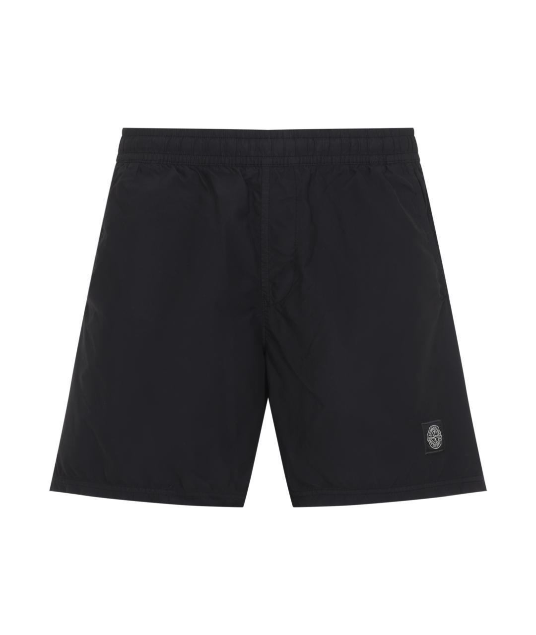 STONE ISLAND Черные полиамидовые шорты, фото 1