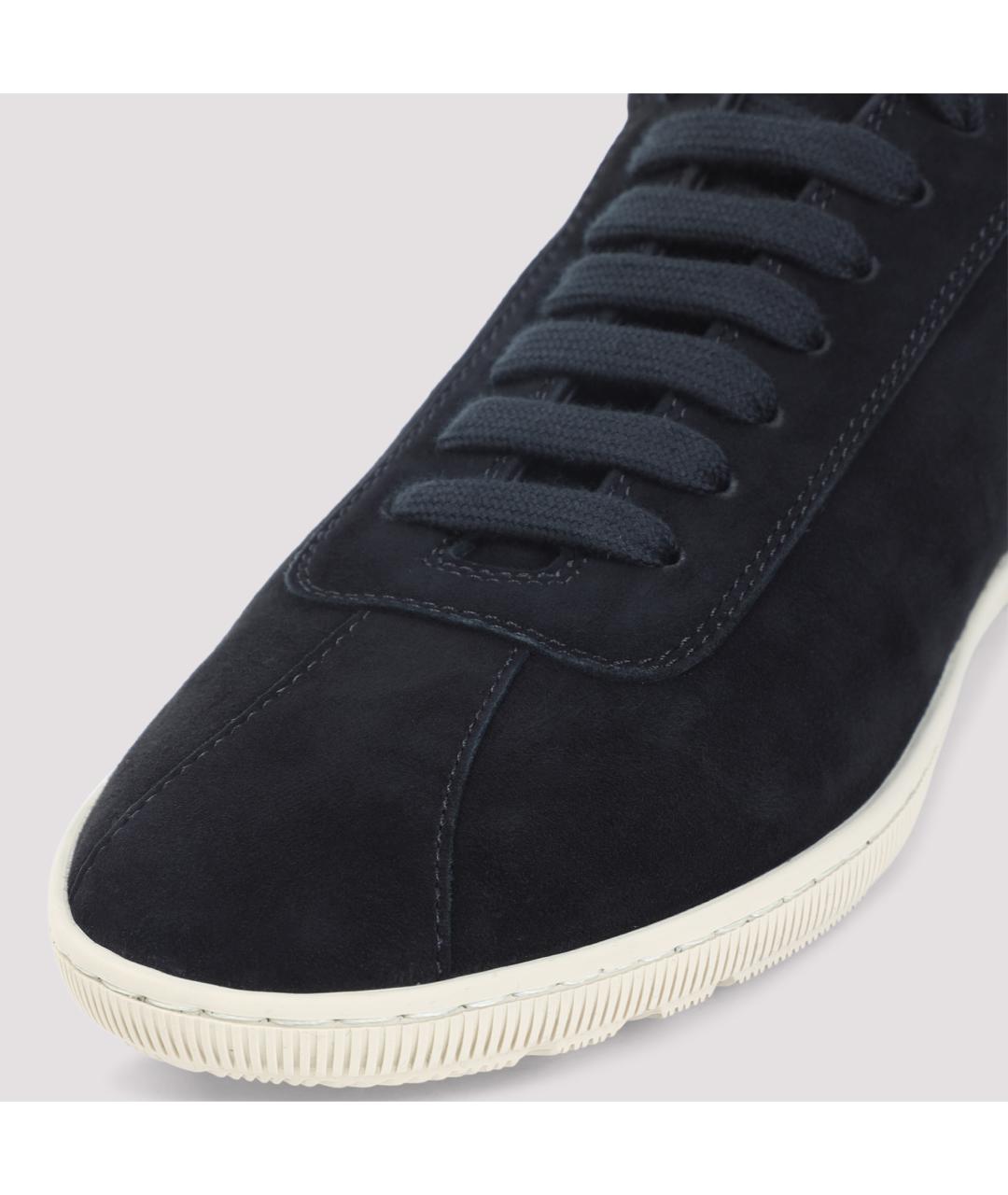 GIORGIO ARMANI Черные замшевые низкие кроссовки / кеды, фото 6