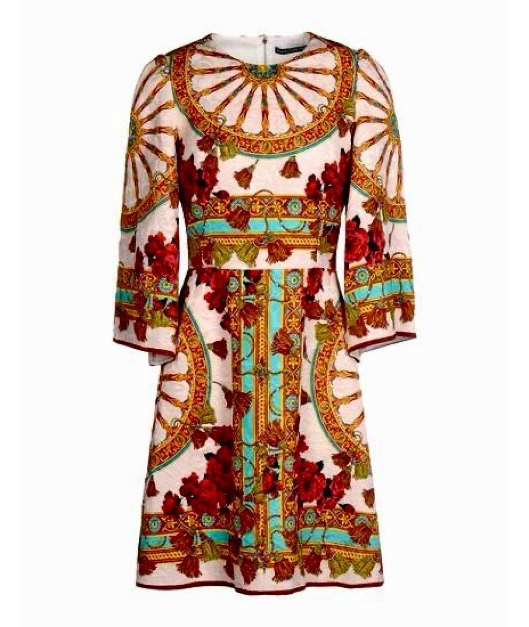 DOLCE&GABBANA Мульти хлопковое вечернее платье, фото 9