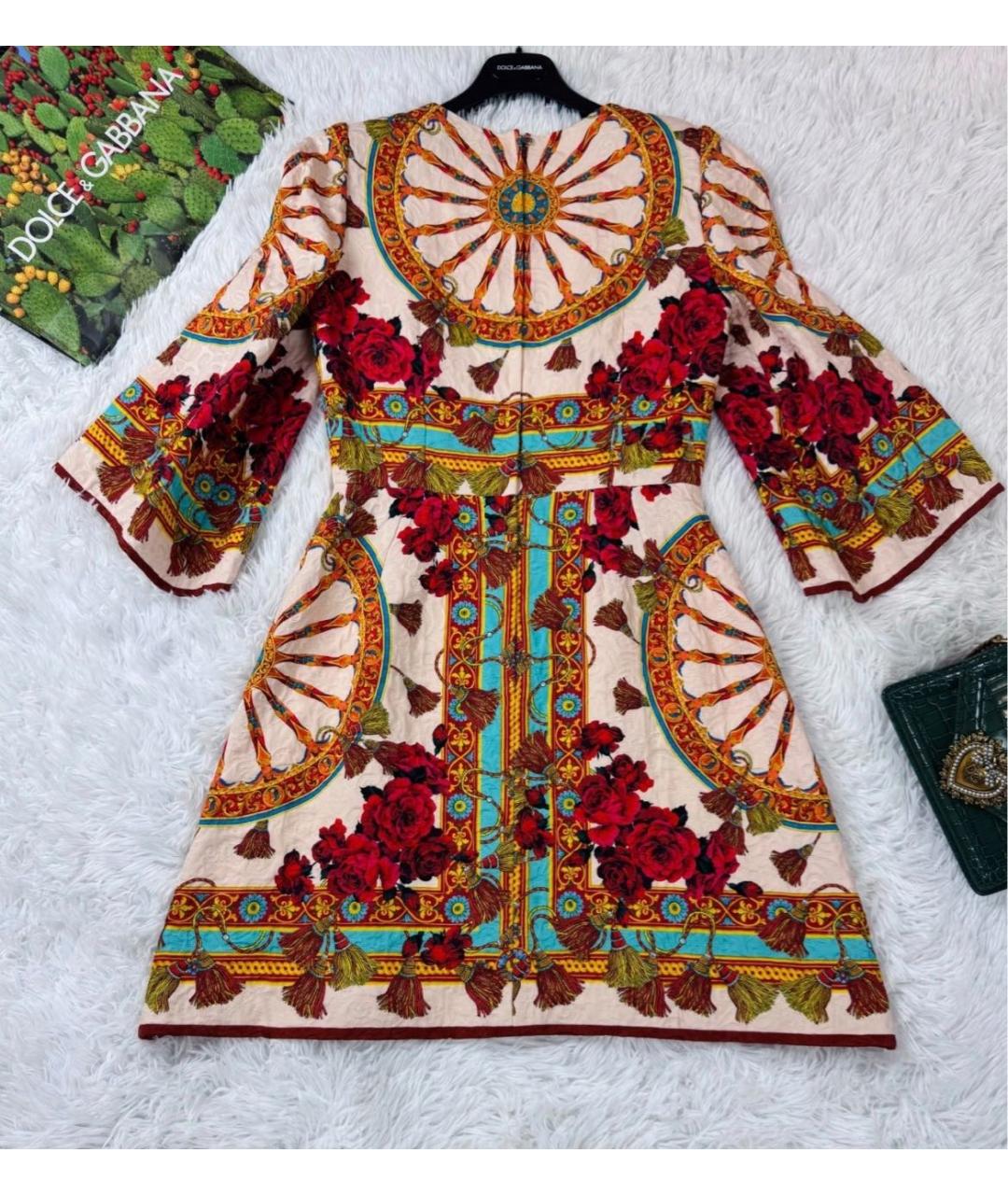 DOLCE&GABBANA Мульти хлопковое вечернее платье, фото 5