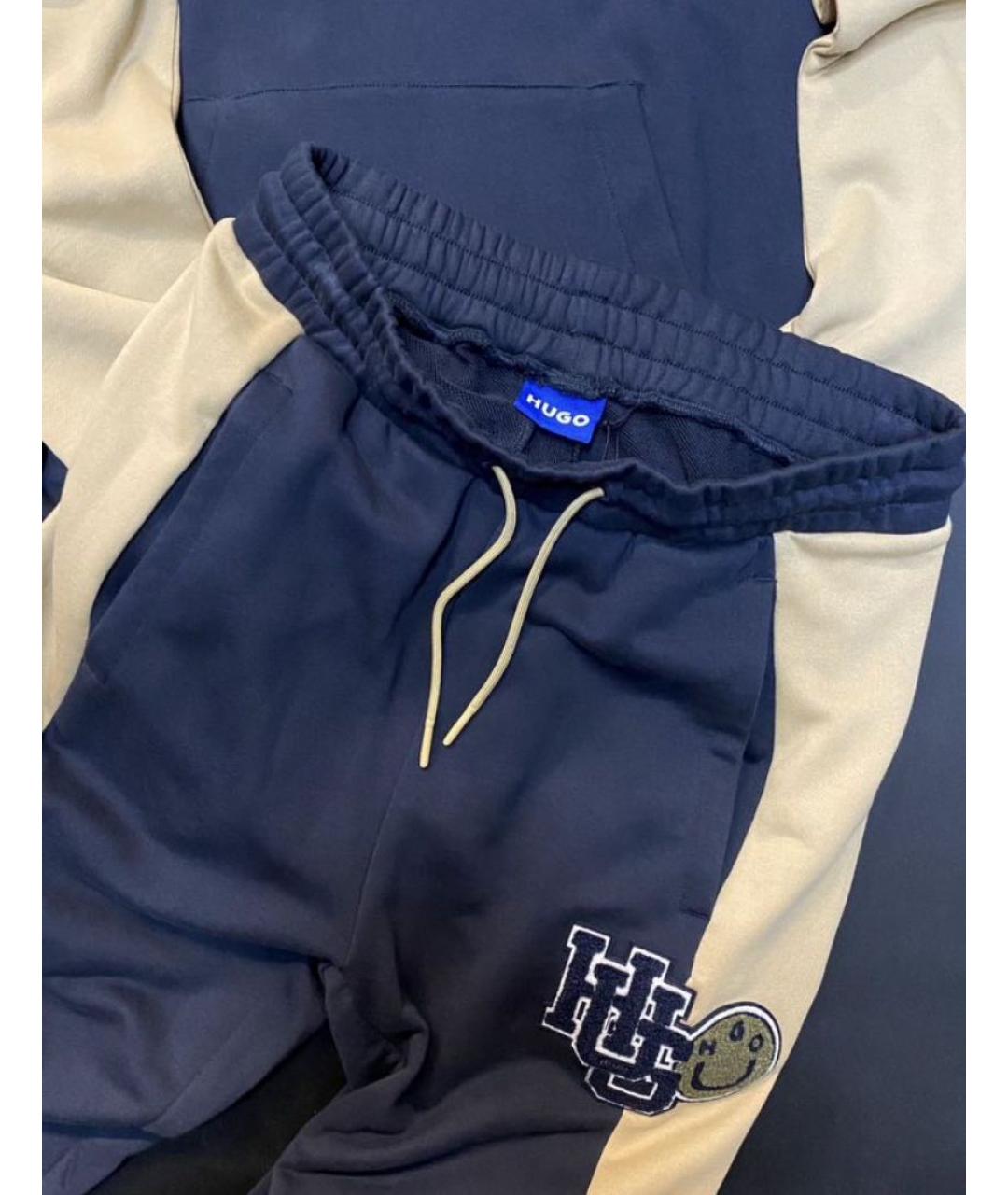 HUGO Темно-синий хлопковый спортивный костюм, фото 6