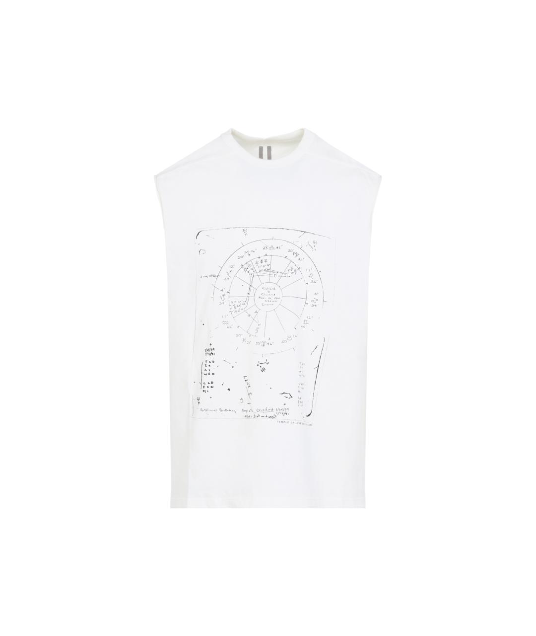 RICK OWENS Белая хлопковая футболка, фото 1