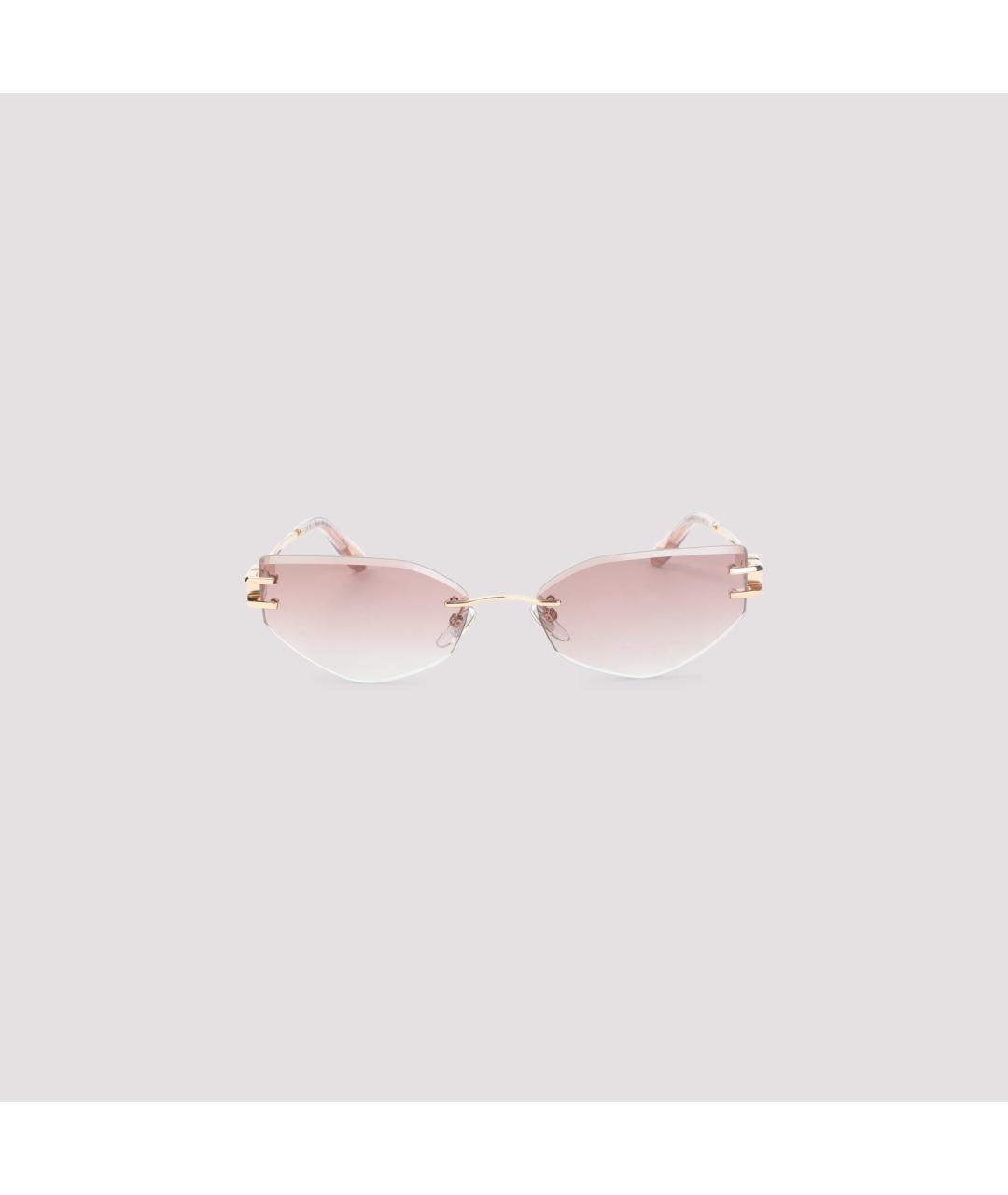 CHOPARD Золотые металлические солнцезащитные очки, фото 2