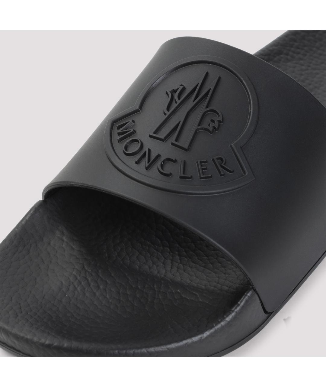 MONCLER Черные синтетические шлепанцы, фото 4