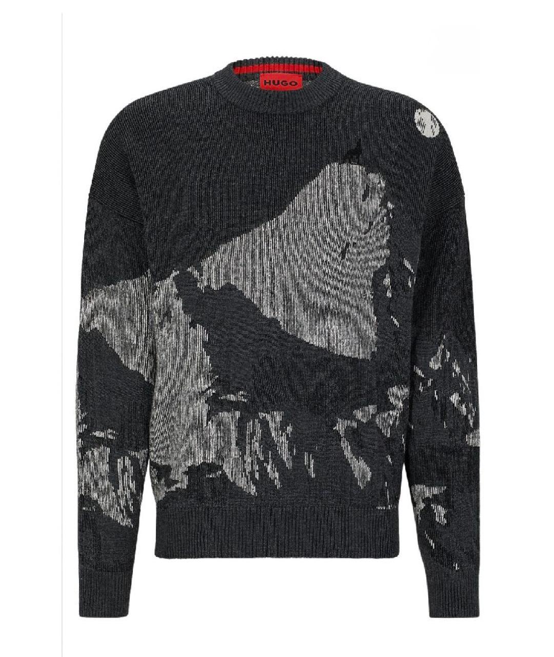 HUGO Антрацитовый шерстяной джемпер / свитер, фото 4