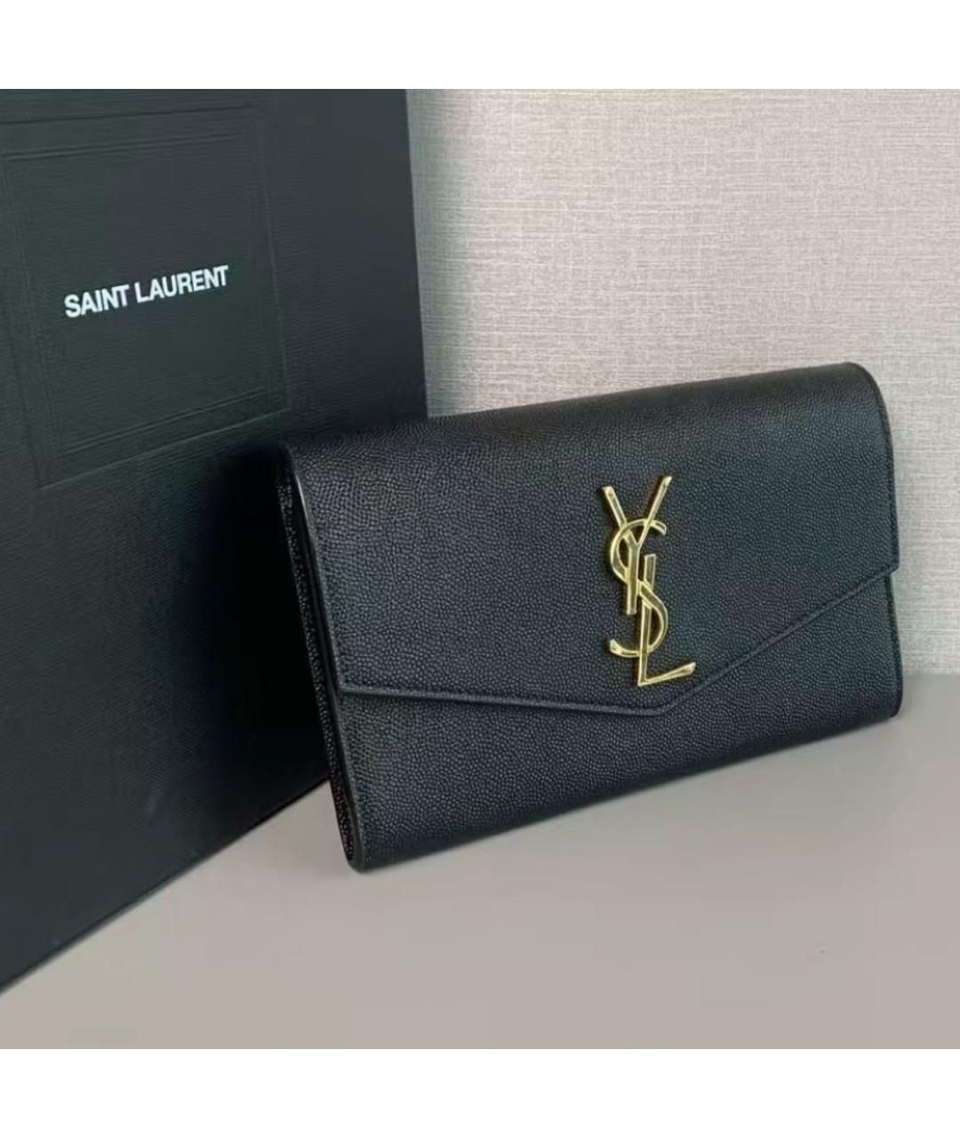 SAINT LAURENT Черная кожаная сумка через плечо, фото 7