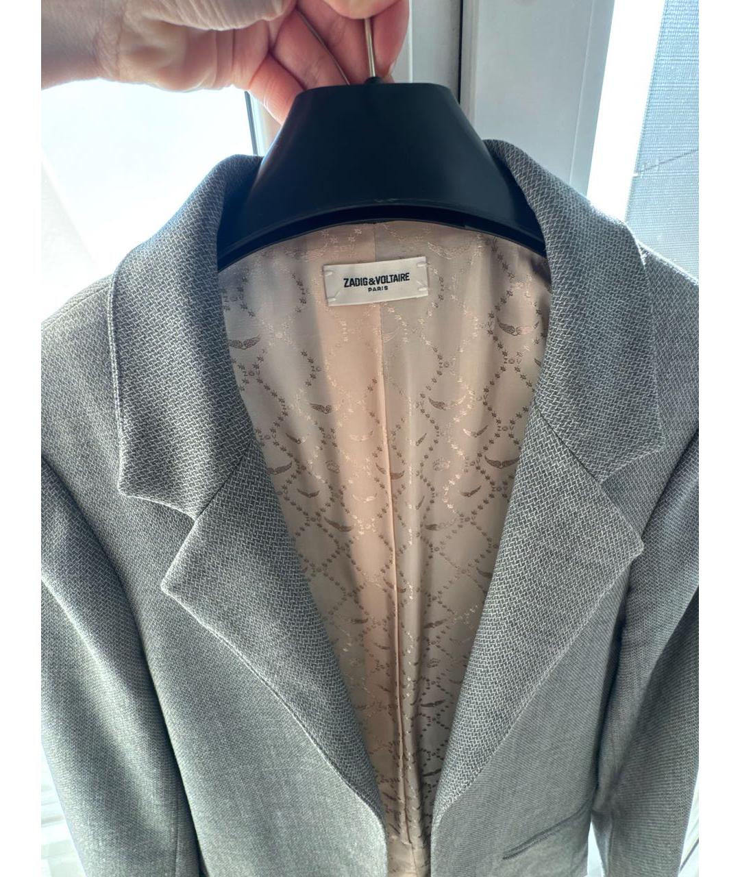 ZADIG & VOLTAIRE Серый шерстяной жакет/пиджак, фото 3