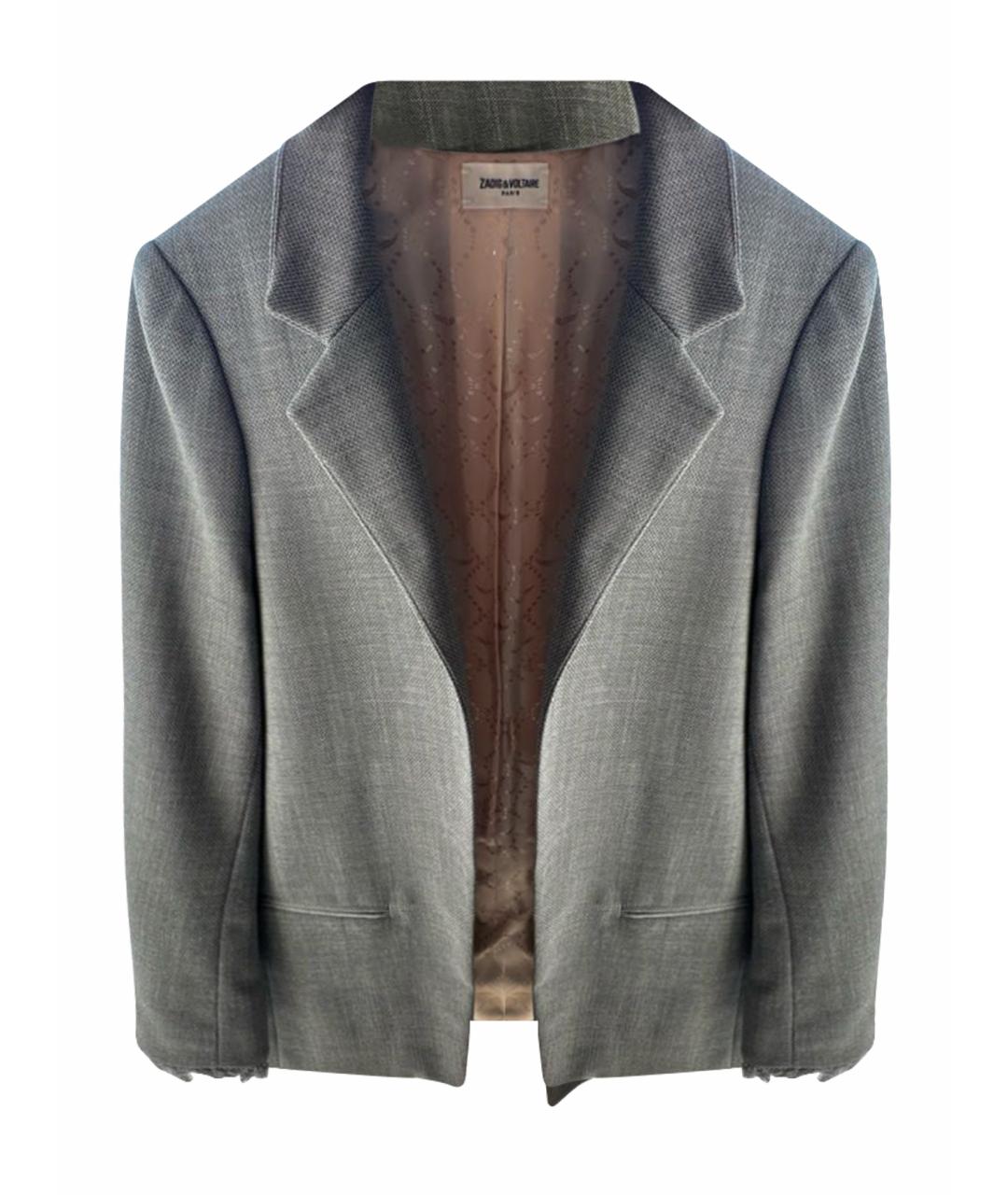 ZADIG & VOLTAIRE Серый шерстяной жакет/пиджак, фото 1