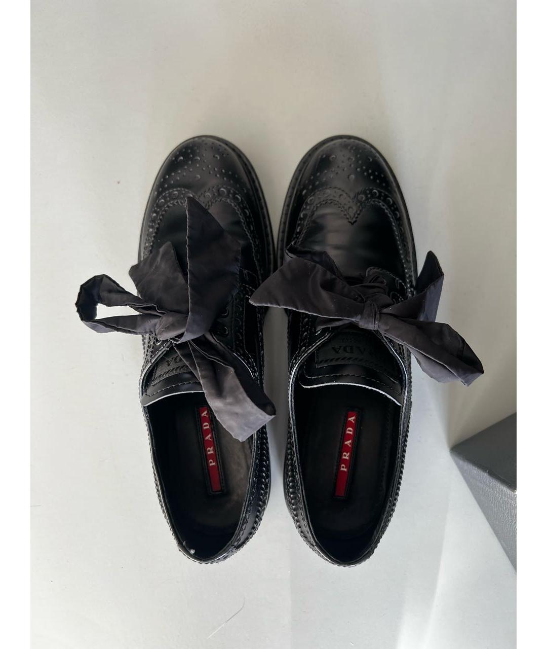 PRADA Черные кожаные брогги и оксфорды, фото 2