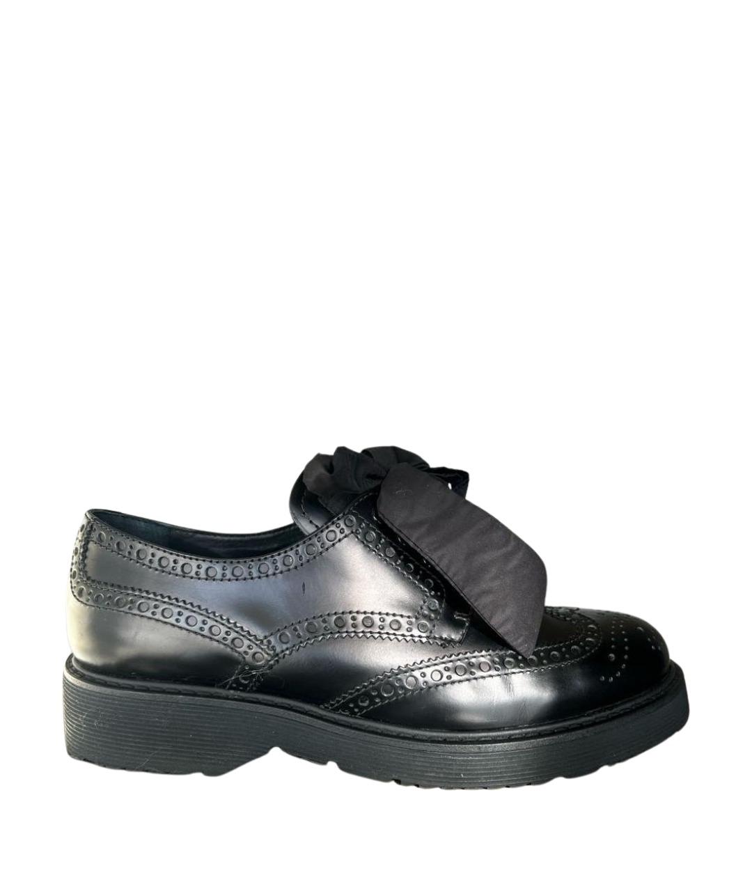 PRADA Черные кожаные брогги и оксфорды, фото 1