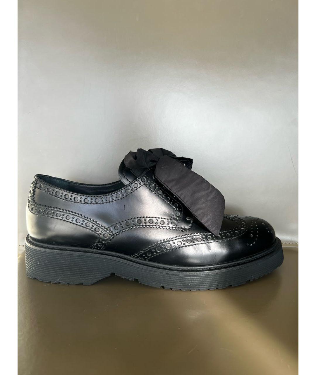 PRADA Черные кожаные брогги и оксфорды, фото 9
