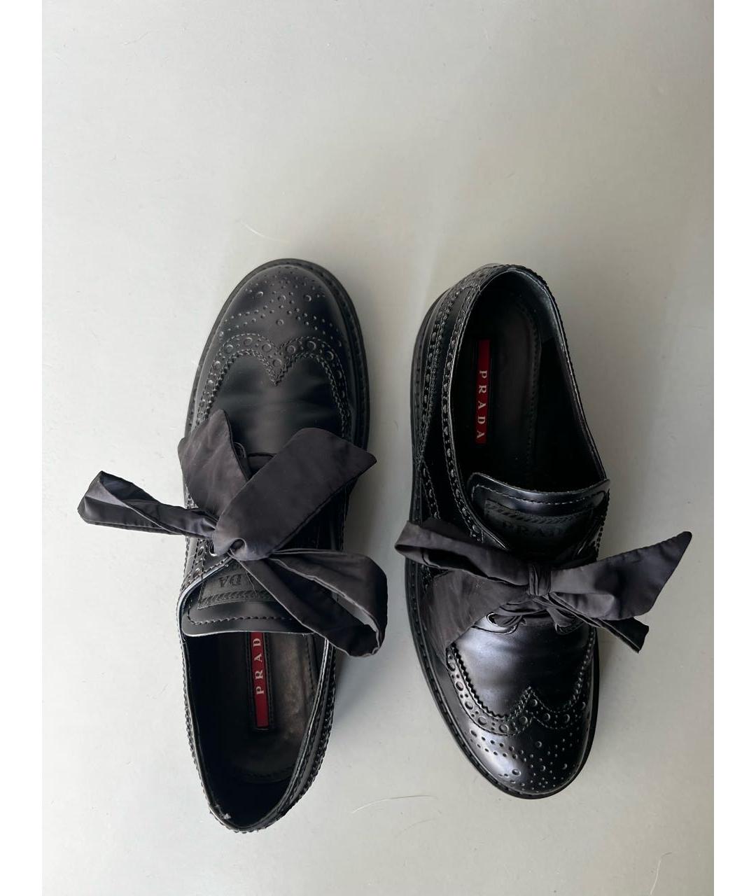 PRADA Черные кожаные брогги и оксфорды, фото 7