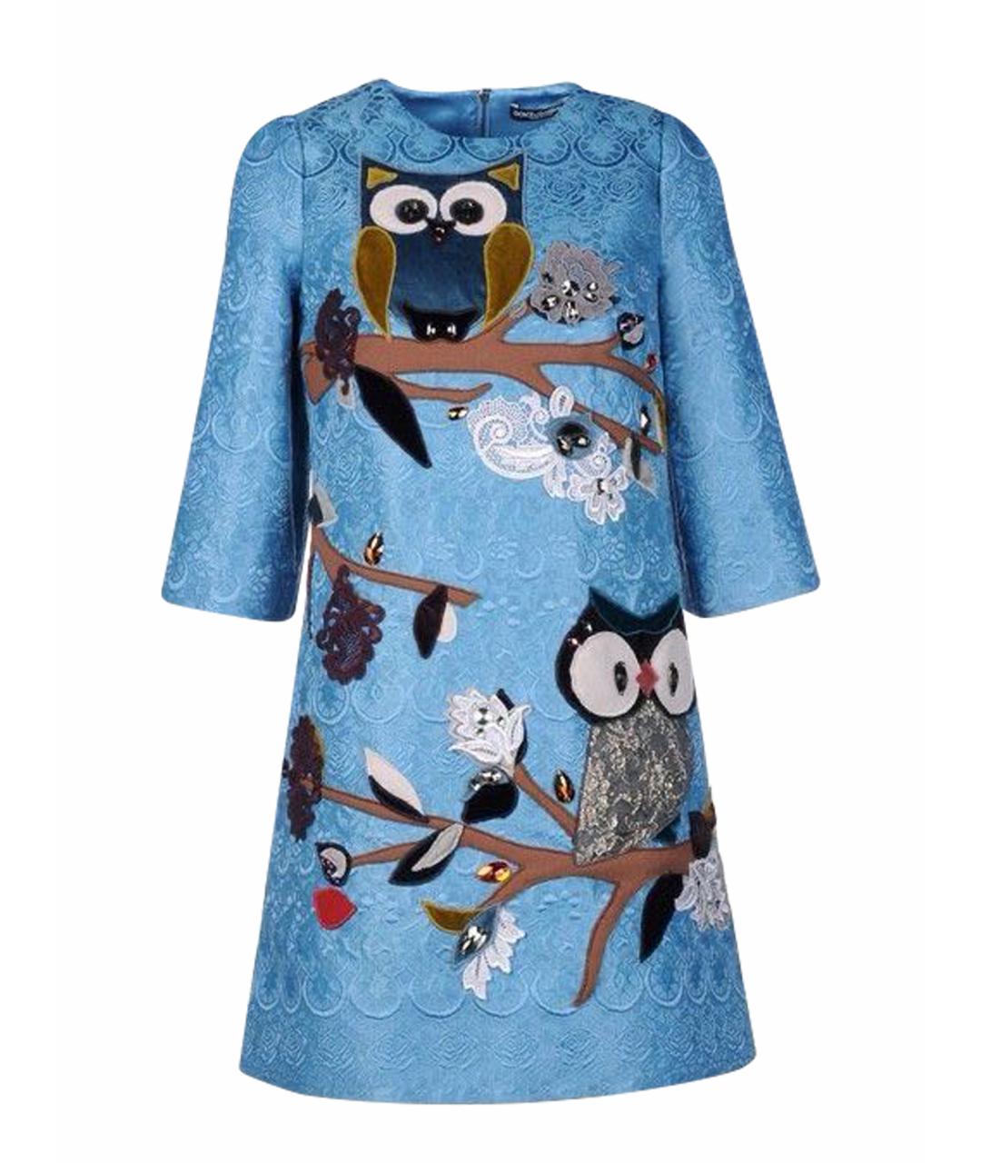 DOLCE&GABBANA Голубое вискозное вечернее платье, фото 1