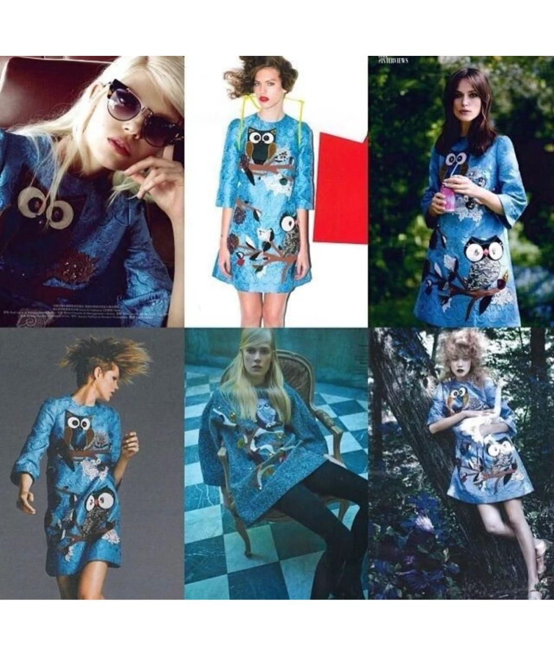 DOLCE&GABBANA Голубое вискозное вечернее платье, фото 2