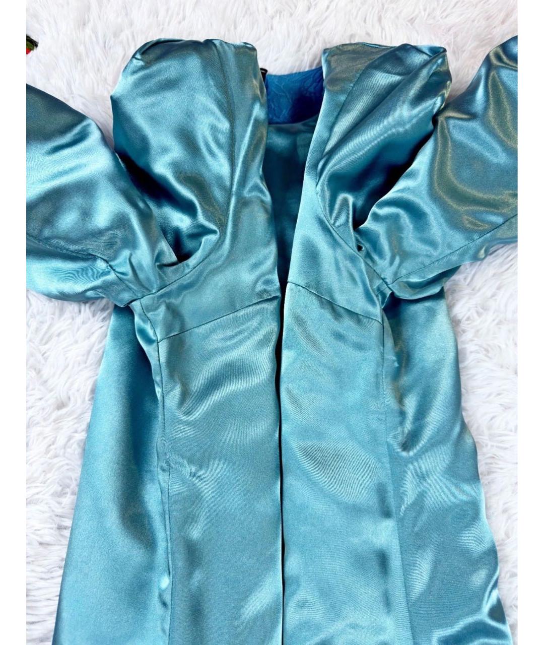 DOLCE&GABBANA Голубое вискозное вечернее платье, фото 7