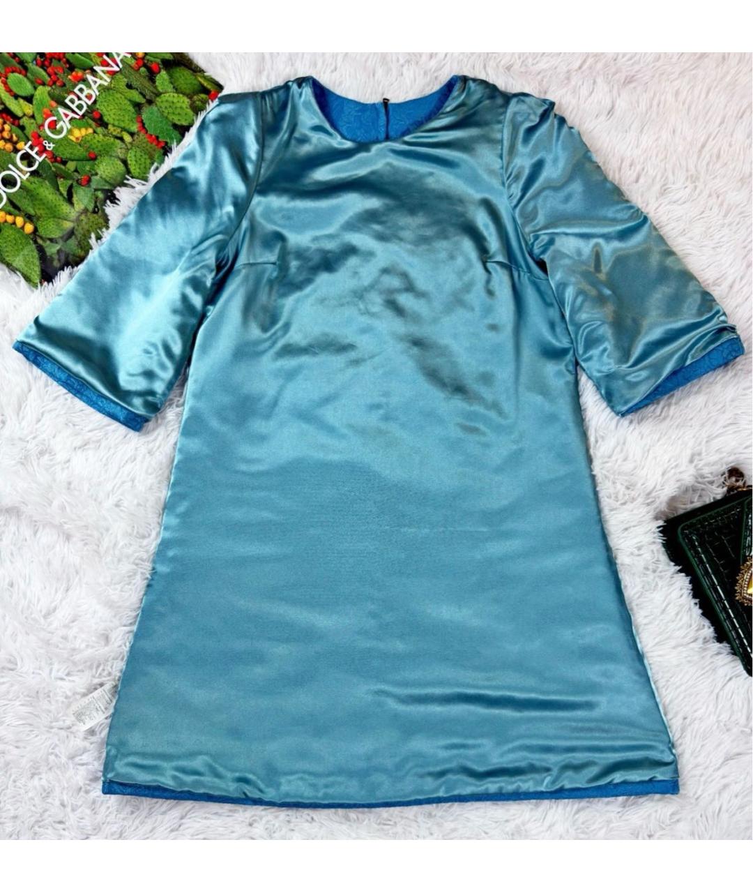 DOLCE&GABBANA Голубое вискозное вечернее платье, фото 5